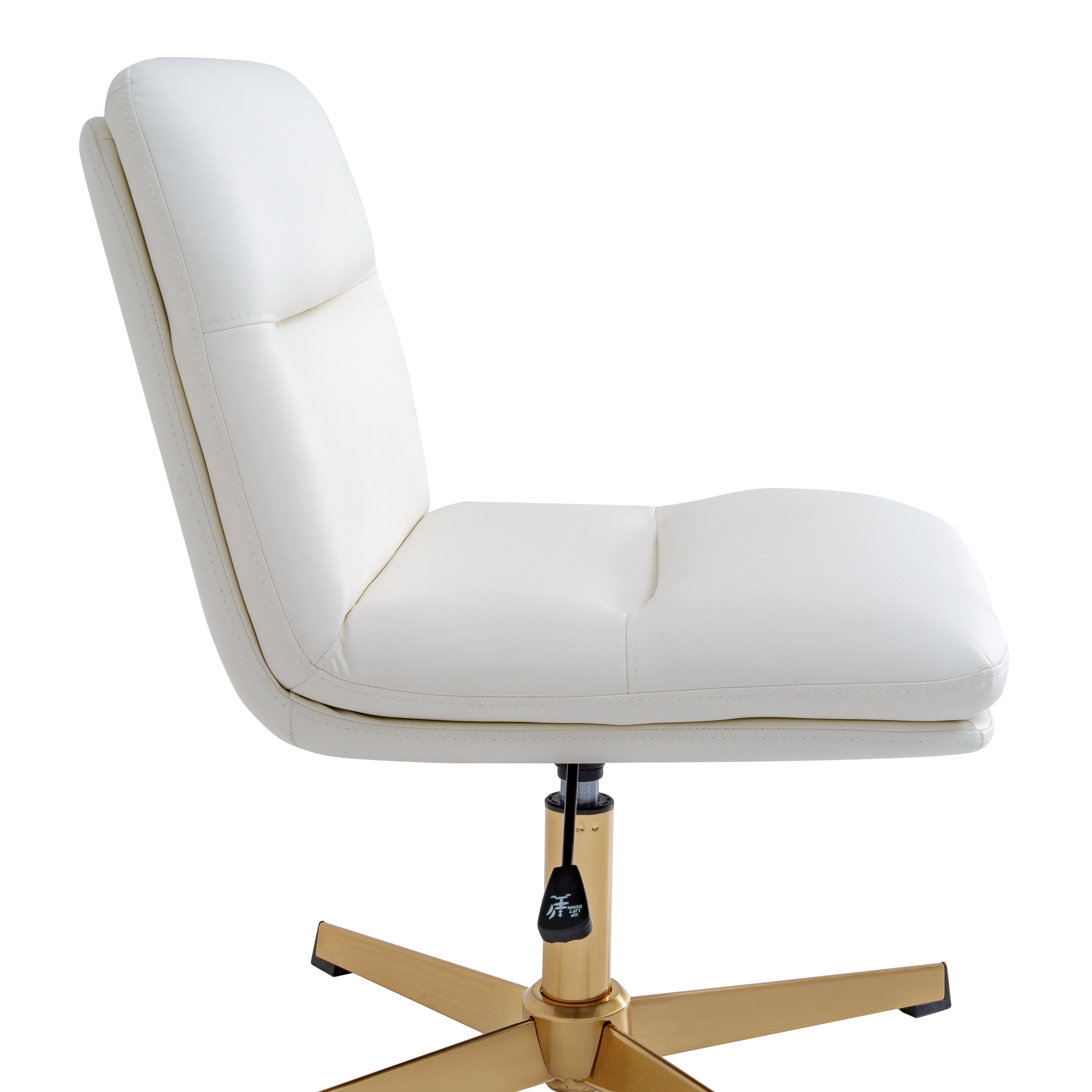 Chloe Commercial Mid-Back Padded Upholstered Armless Stationary Task Office Chair with Adjustable Height, Swivel Function, and Frame