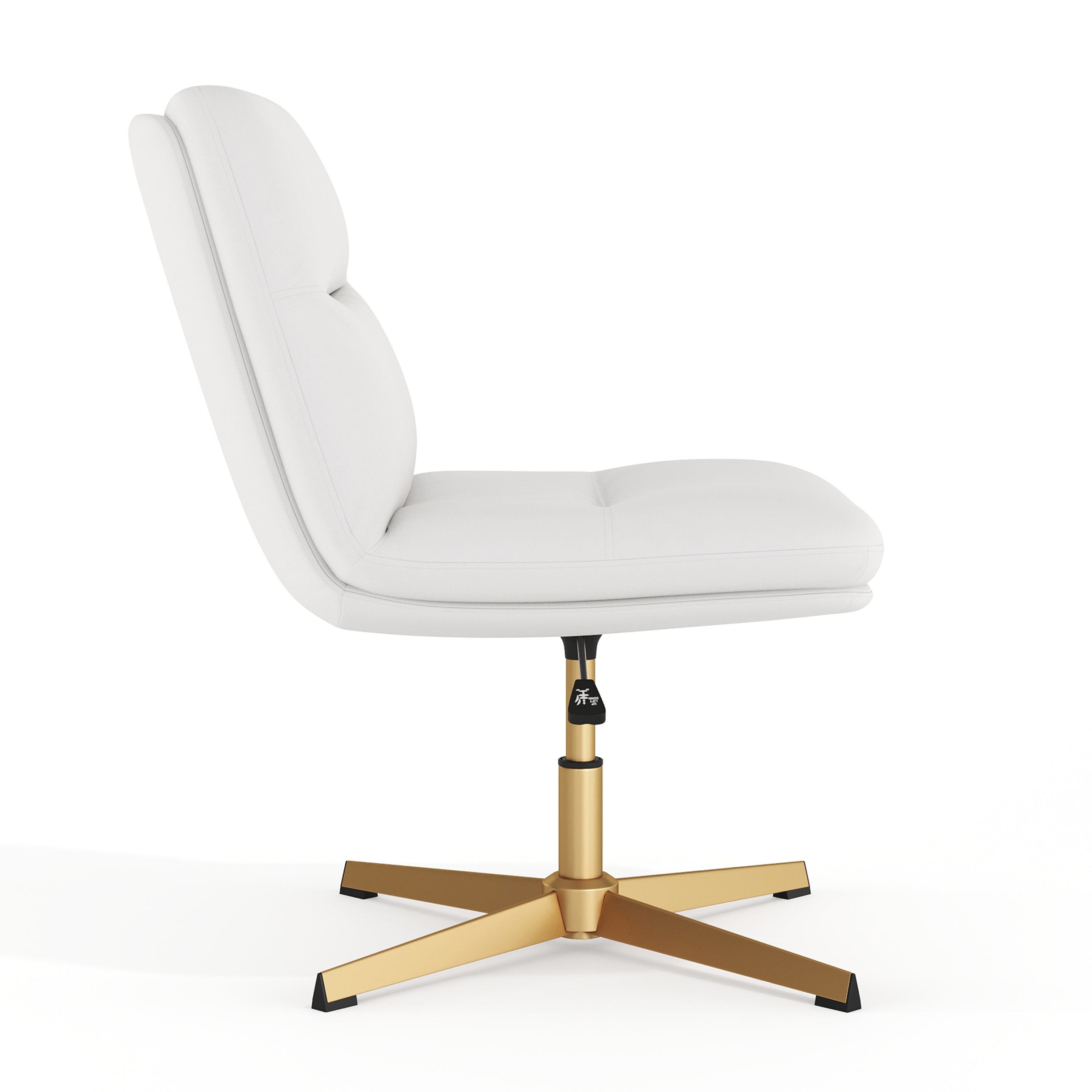 Chloe Commercial Mid-Back Padded Upholstered Armless Stationary Task Office Chair with Adjustable Height, Swivel Function, and Frame