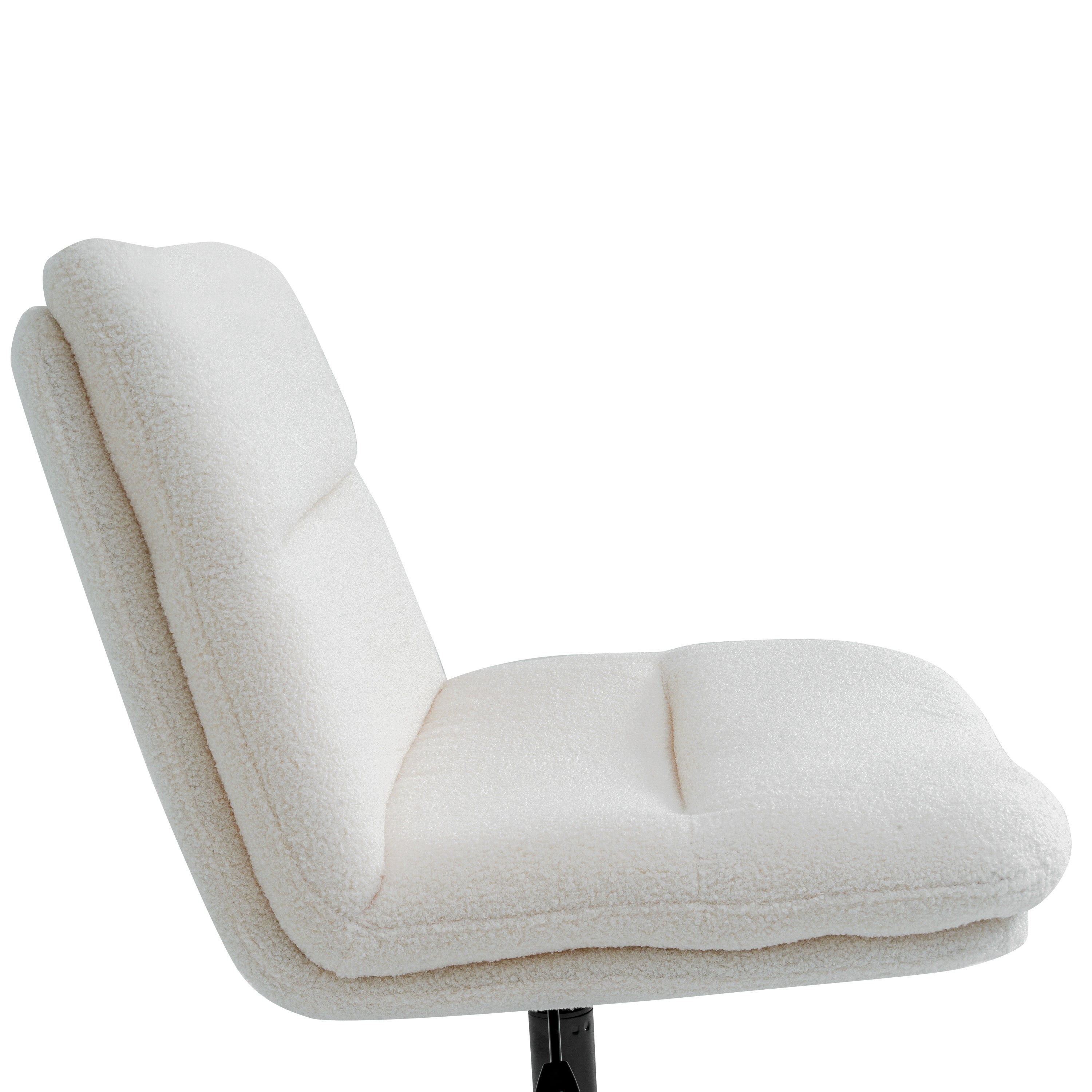 Chloe Commercial Wide Mid-Back Padded Upholstered Armless Stationary Task Office Chair with Adjustable Height, Swivel Function, Frame