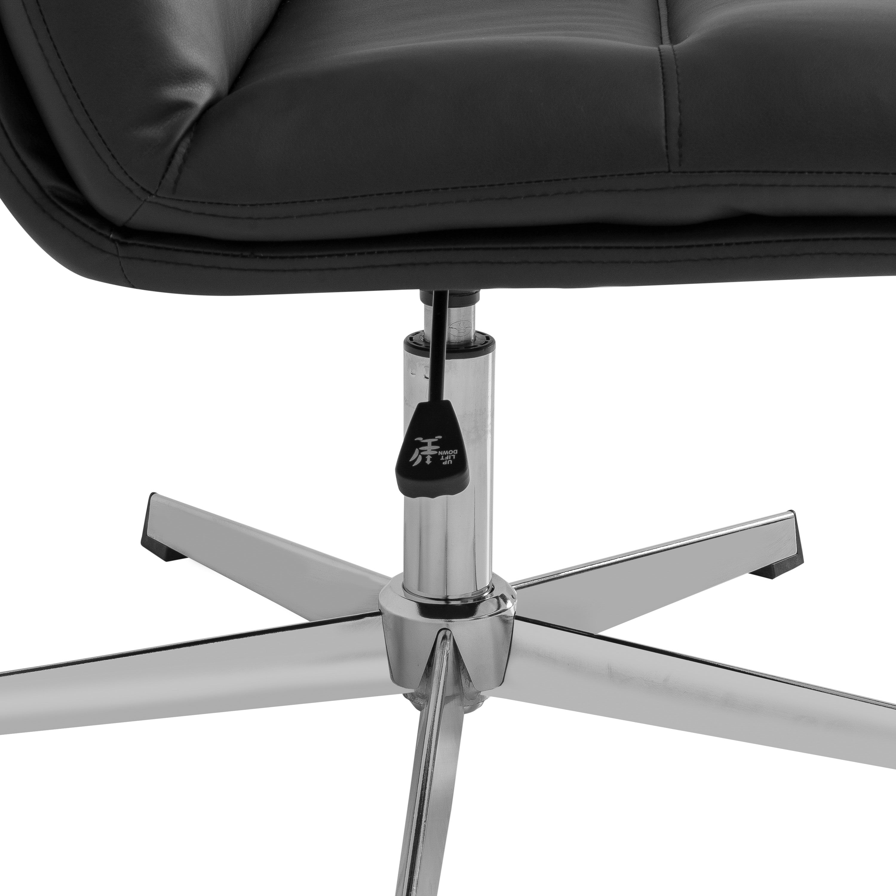 Chloe Commercial Wide Mid-Back Padded Upholstered Armless Stationary Task Office Chair with Adjustable Height, Swivel Function, Frame