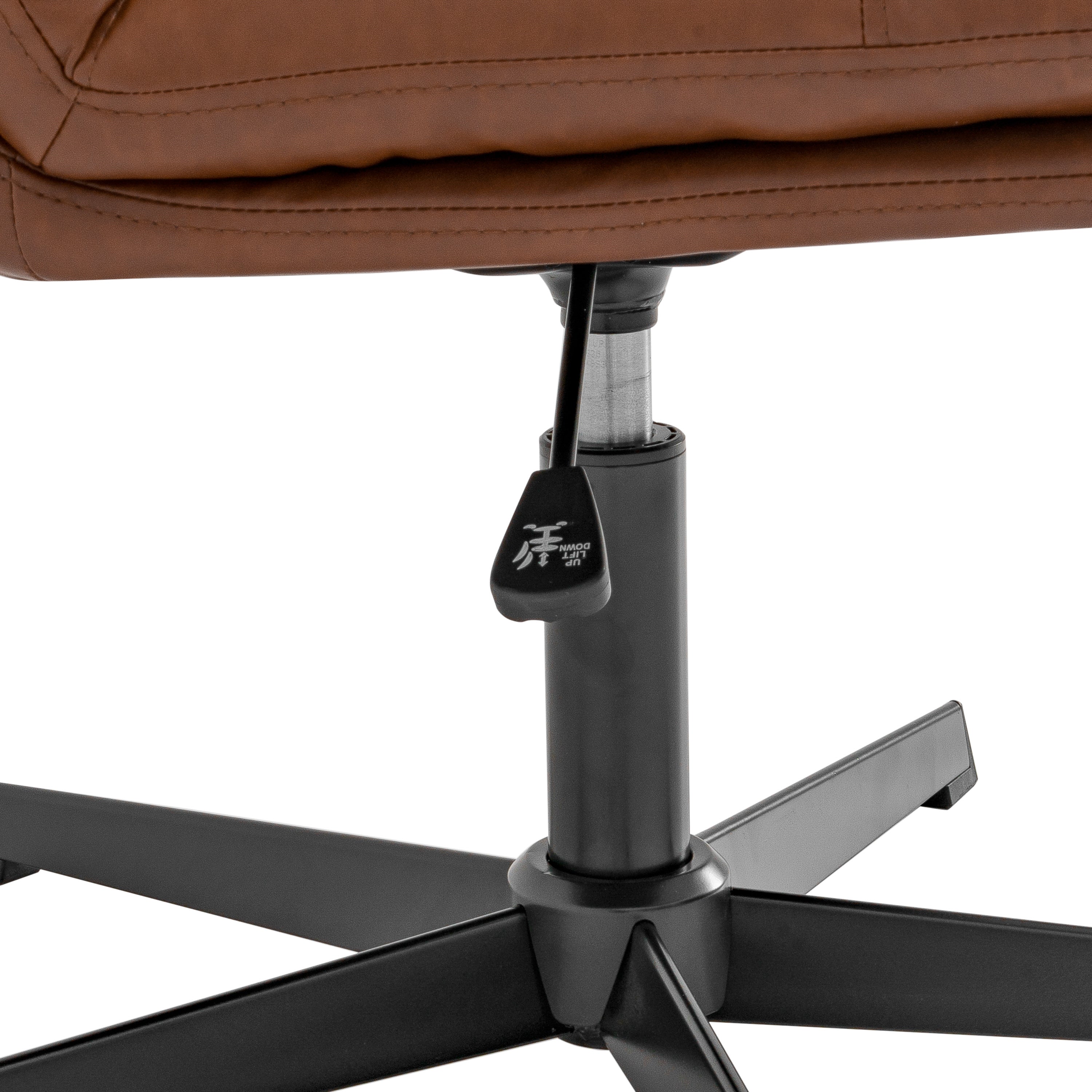 Chloe Commercial Wide Mid-Back Padded Upholstered Armless Stationary Task Office Chair with Adjustable Height, Swivel Function, Frame