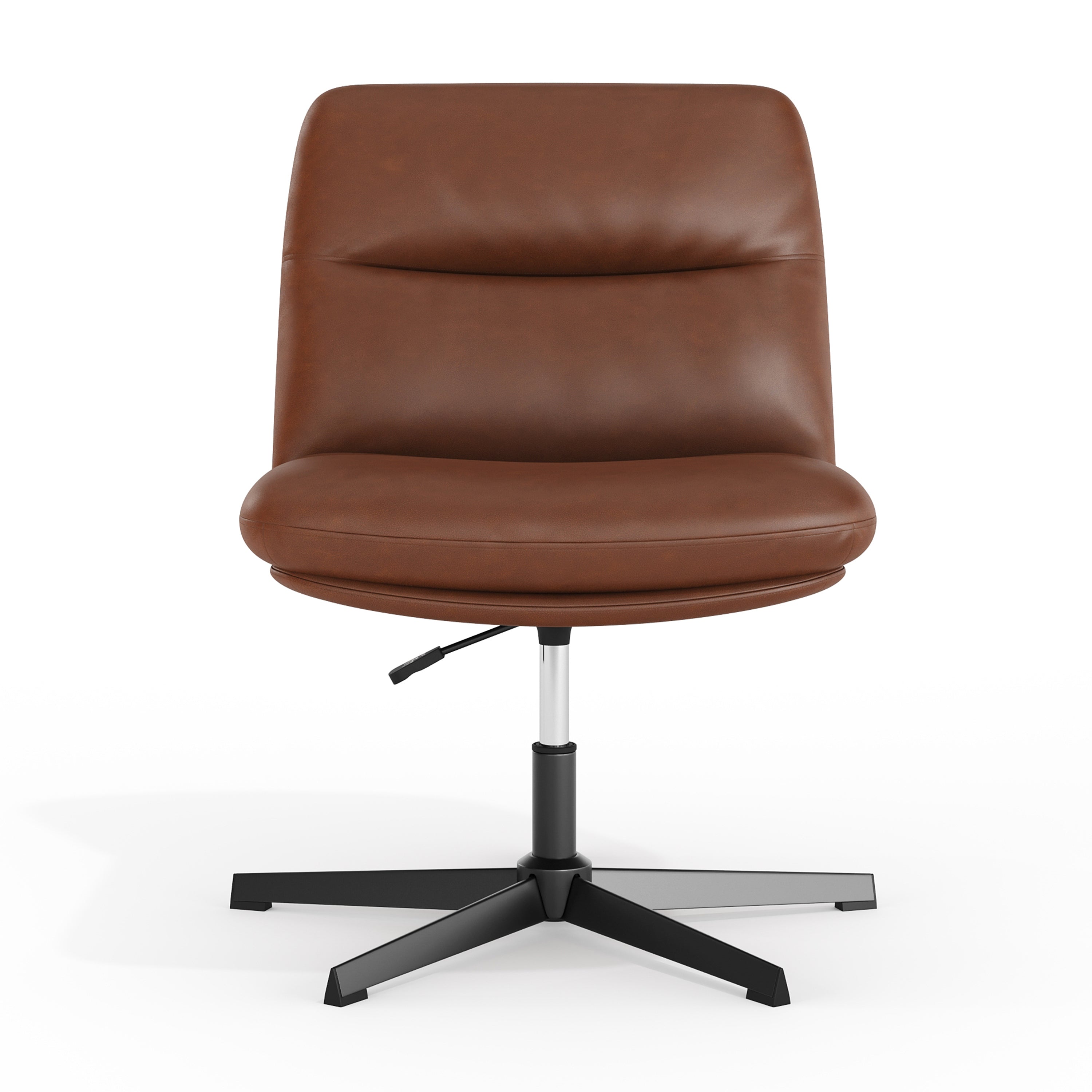 Chloe Commercial Wide Mid-Back Padded Upholstered Armless Stationary Task Office Chair with Adjustable Height, Swivel Function, Frame