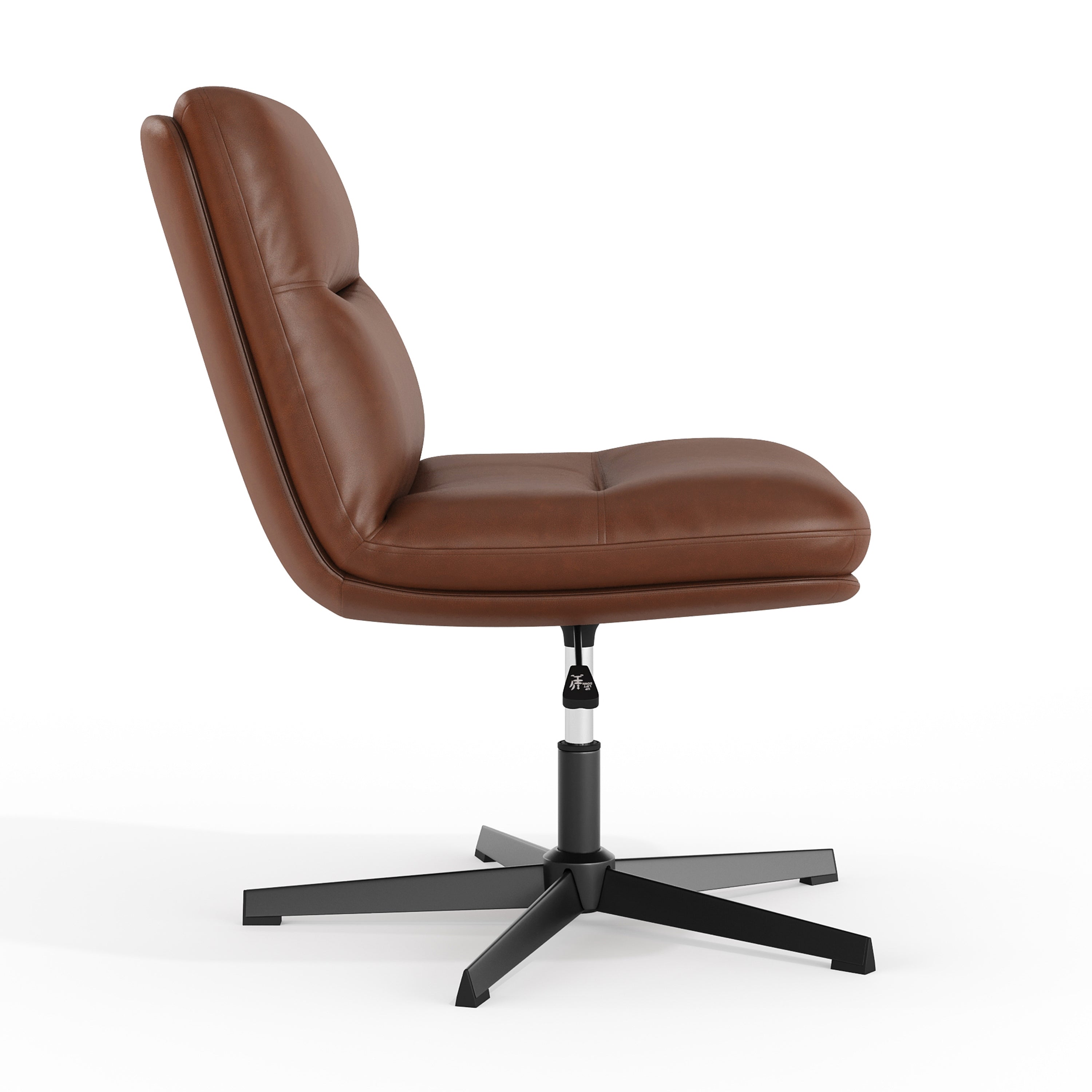 Chloe Commercial Wide Mid-Back Padded Upholstered Armless Stationary Task Office Chair with Adjustable Height, Swivel Function, Frame