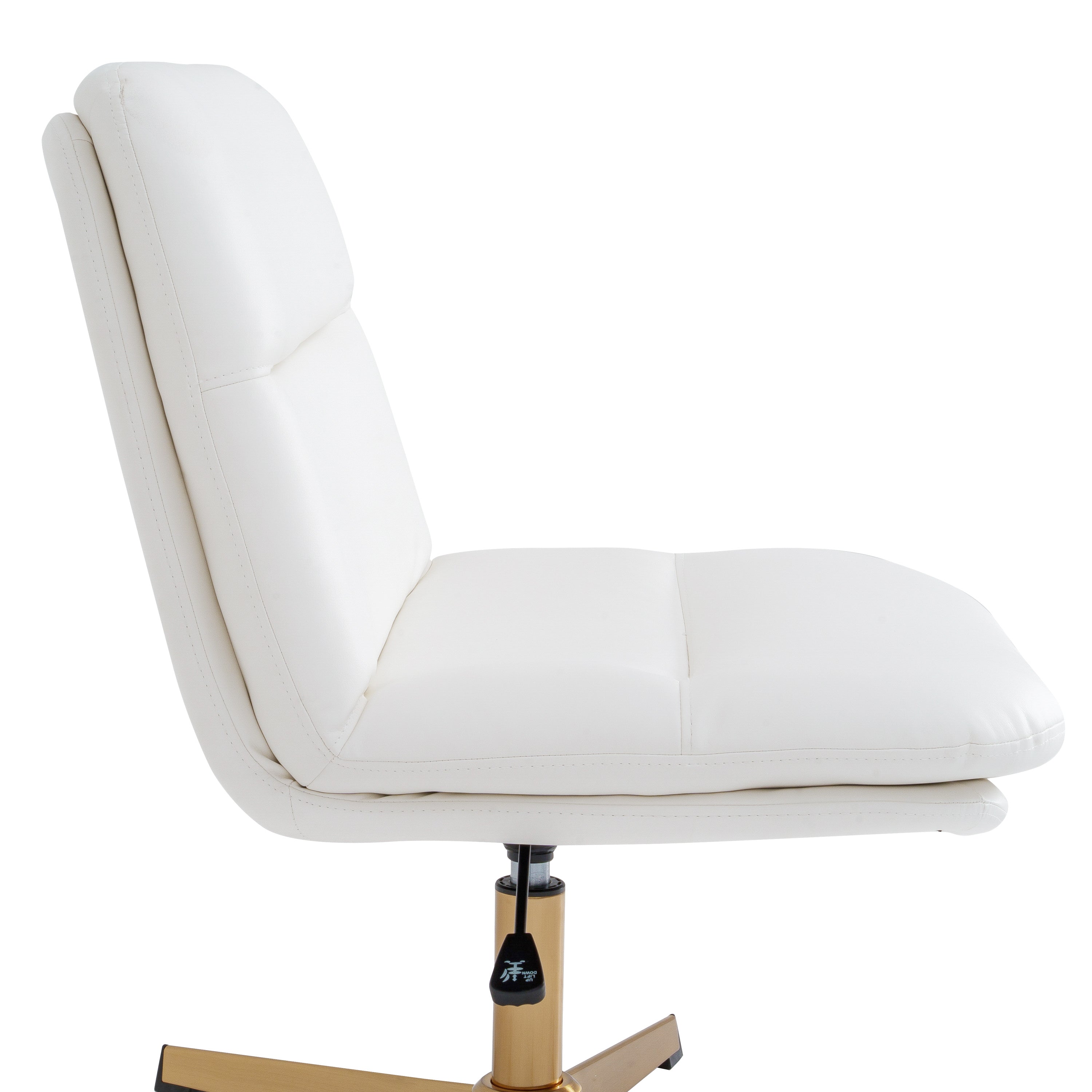Chloe Commercial Wide Mid-Back Padded Upholstered Armless Stationary Task Office Chair with Adjustable Height, Swivel Function, Frame