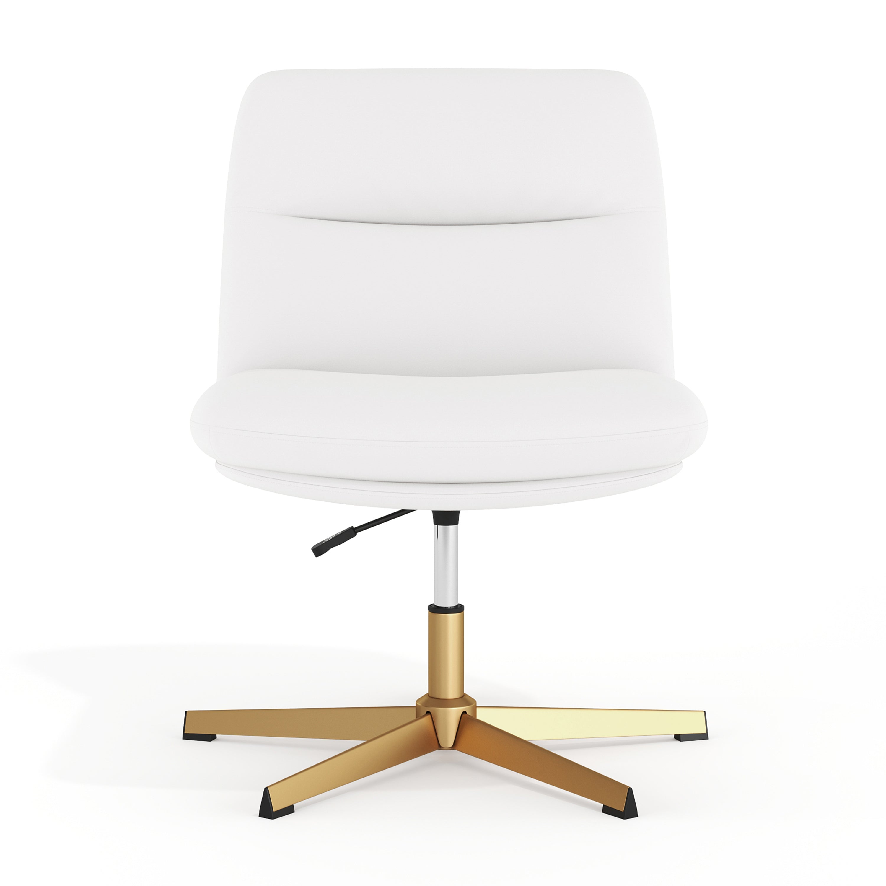 Chloe Commercial Wide Mid-Back Padded Upholstered Armless Stationary Task Office Chair with Adjustable Height, Swivel Function, Frame