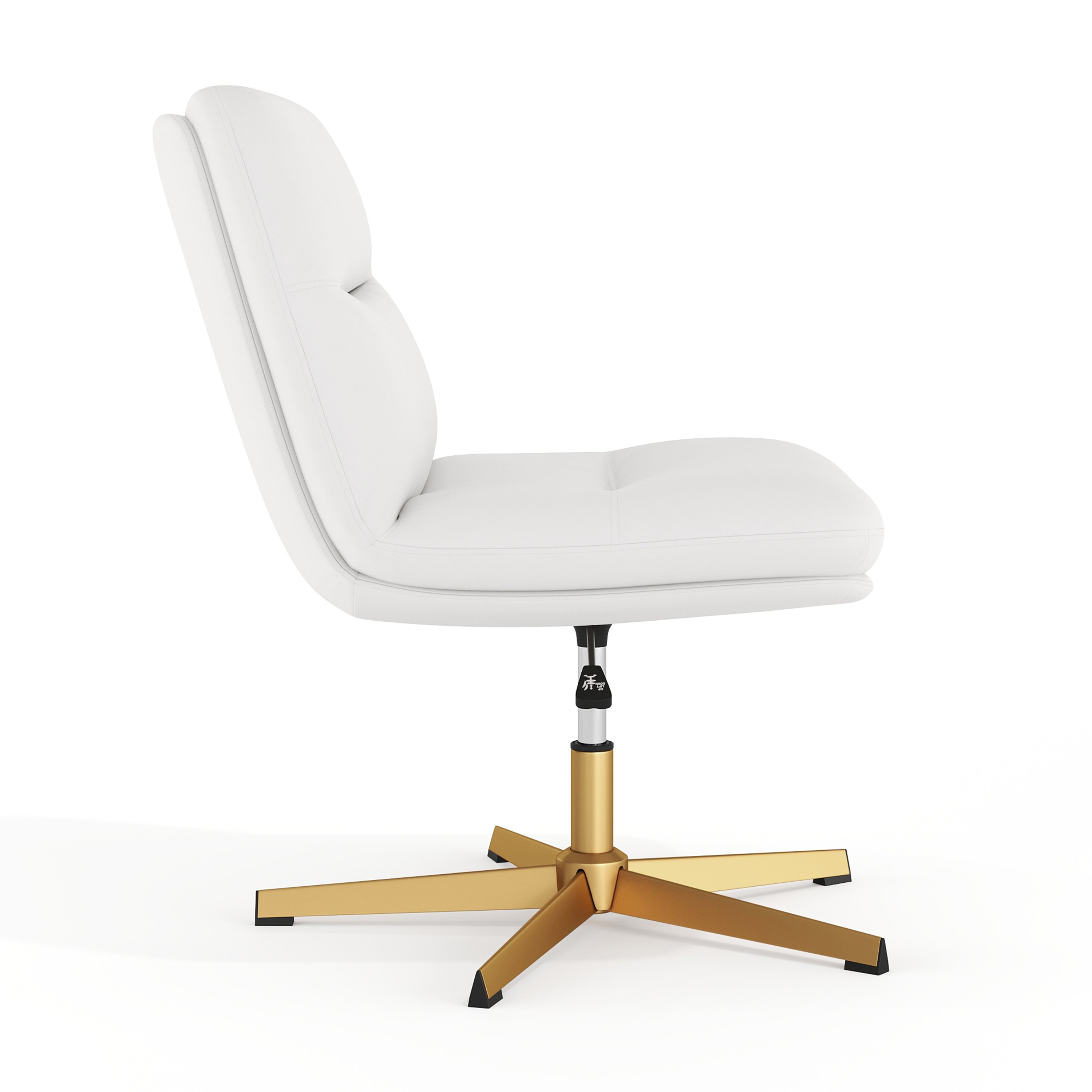 Chloe Commercial Wide Mid-Back Padded Upholstered Armless Stationary Task Office Chair with Adjustable Height, Swivel Function, Frame