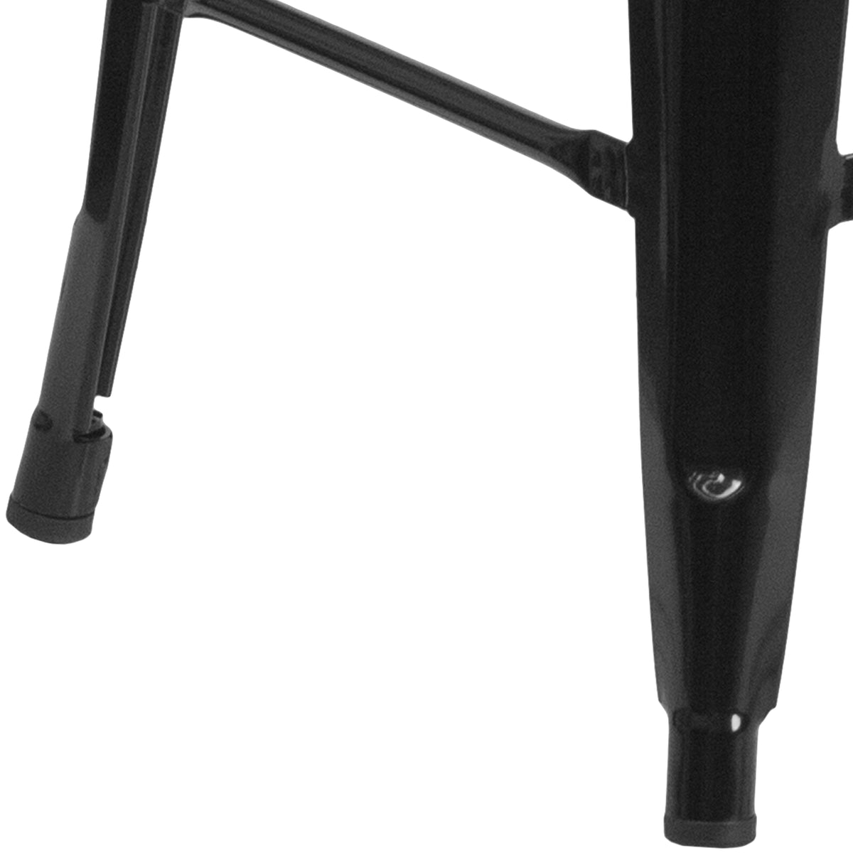 24" High Backless Metal Counter Height Stool with Square Wood Seat