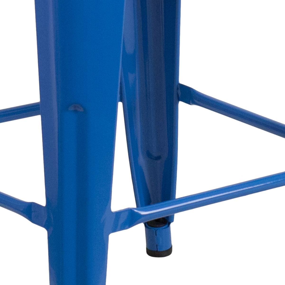 24" High Backless Metal Counter Height Stool with Square Wood Seat
