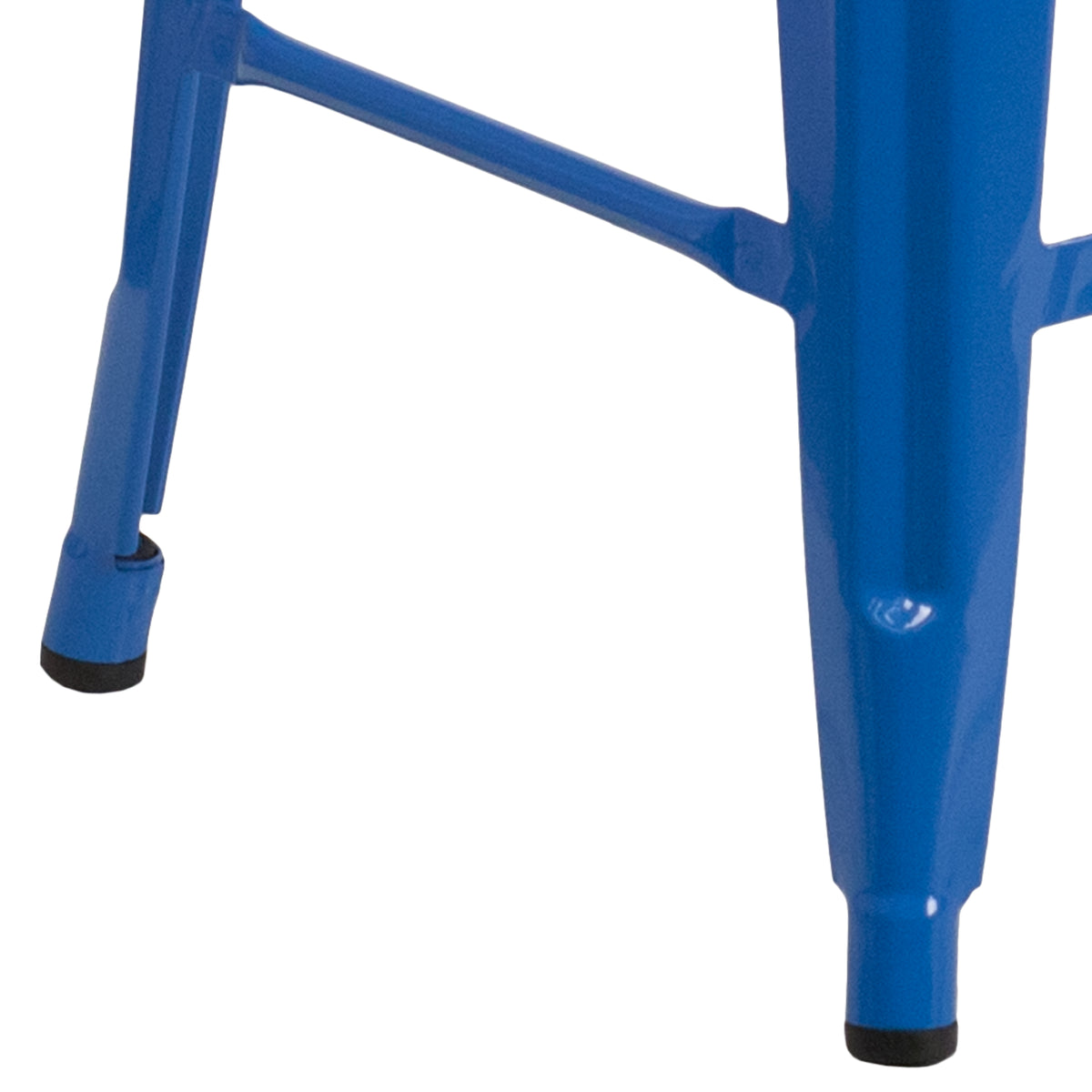 24" High Backless Metal Counter Height Stool with Square Wood Seat