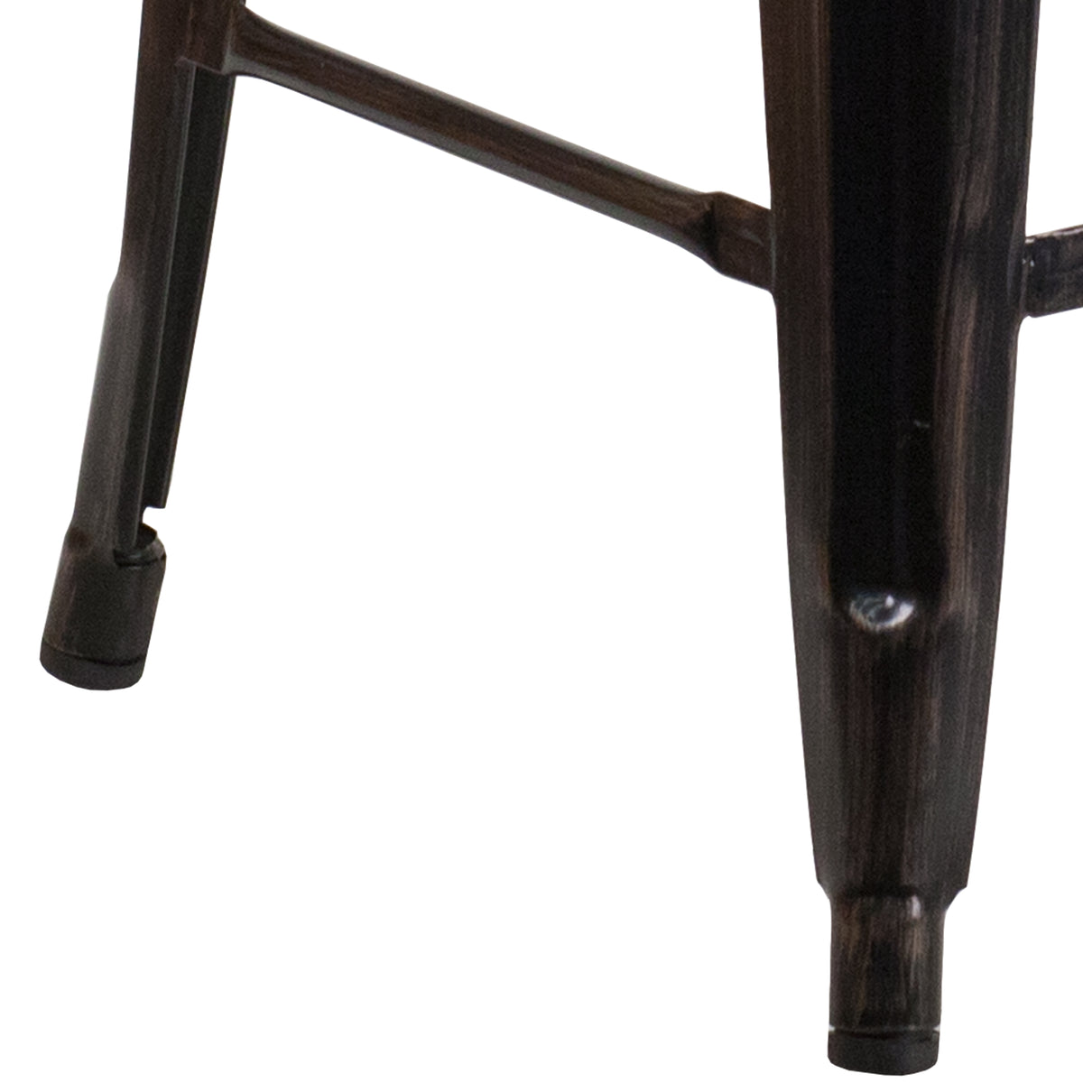 24" High Backless Metal Counter Height Stool with Square Wood Seat