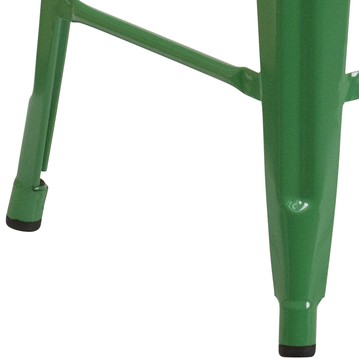 24" High Backless Metal Counter Height Stool with Square Wood Seat