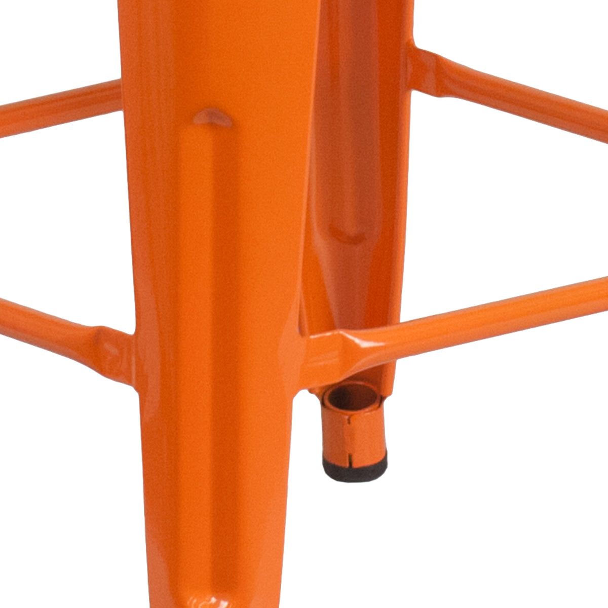 24" High Backless Metal Counter Height Stool with Square Wood Seat