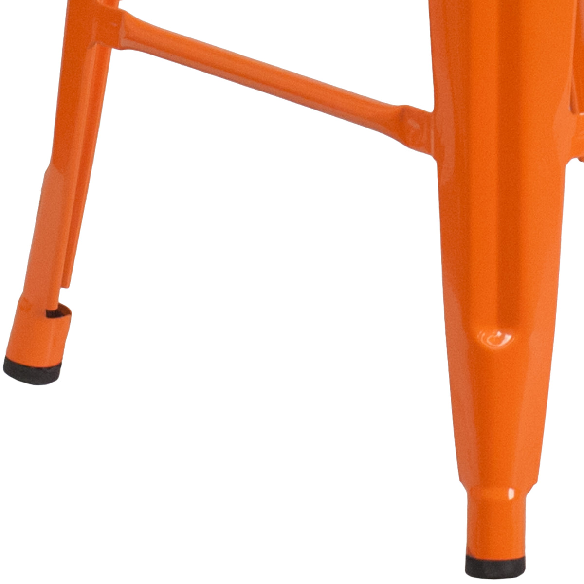 24" High Backless Metal Counter Height Stool with Square Wood Seat