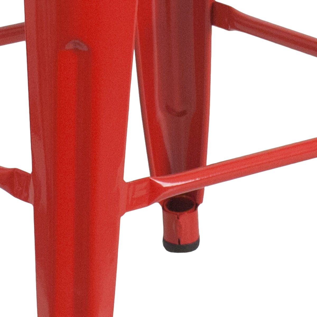 24" High Backless Metal Counter Height Stool with Square Wood Seat