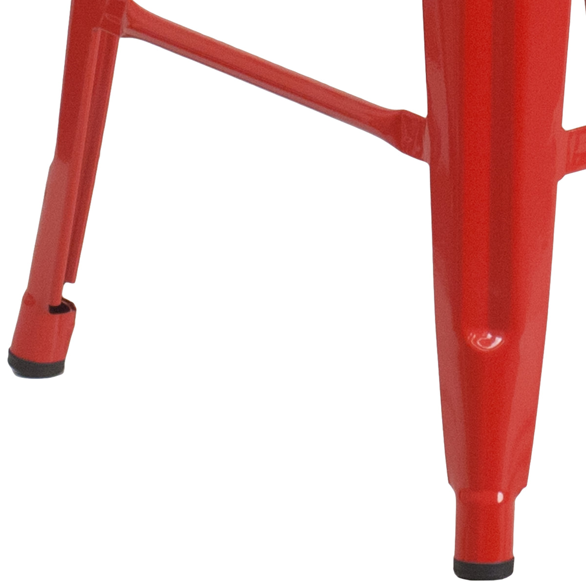 24" High Backless Metal Counter Height Stool with Square Wood Seat