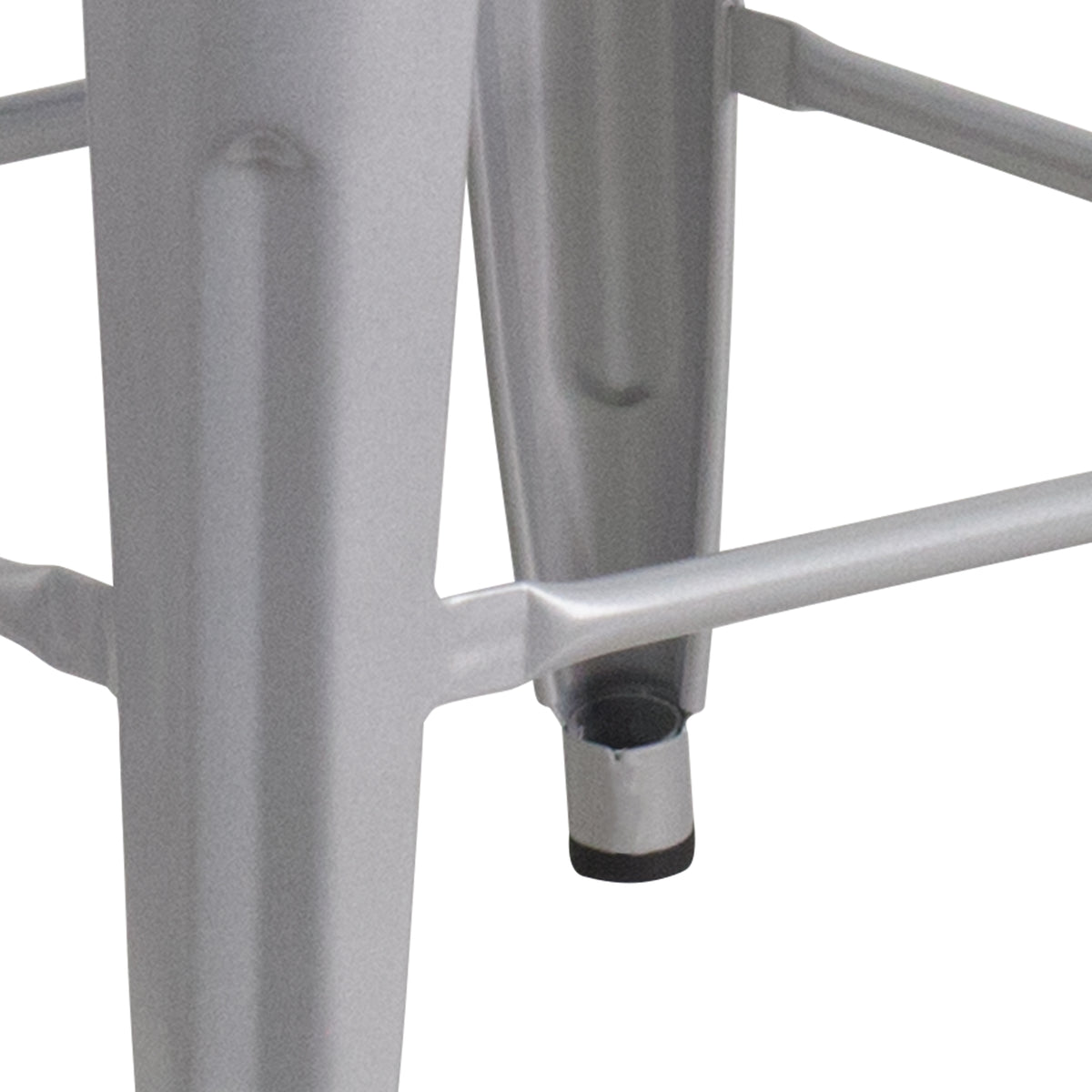 24" High Backless Metal Counter Height Stool with Square Wood Seat