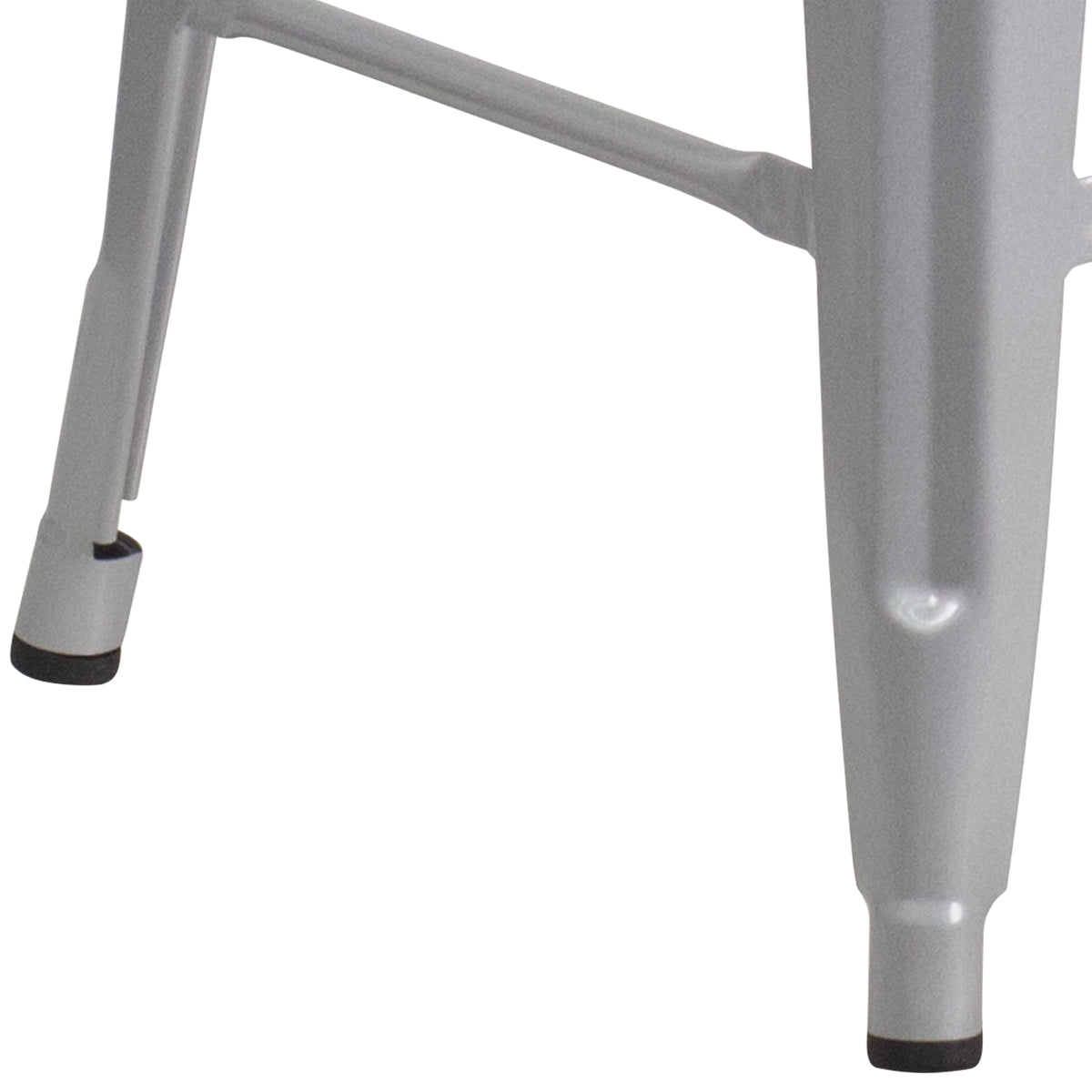 24" High Backless Metal Counter Height Stool with Square Wood Seat