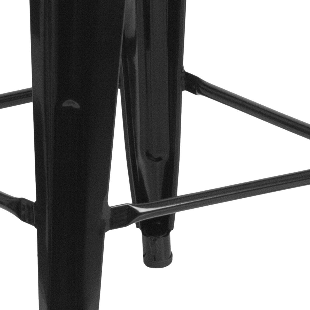 30" High Backless Metal Barstool with Square Wood Seat