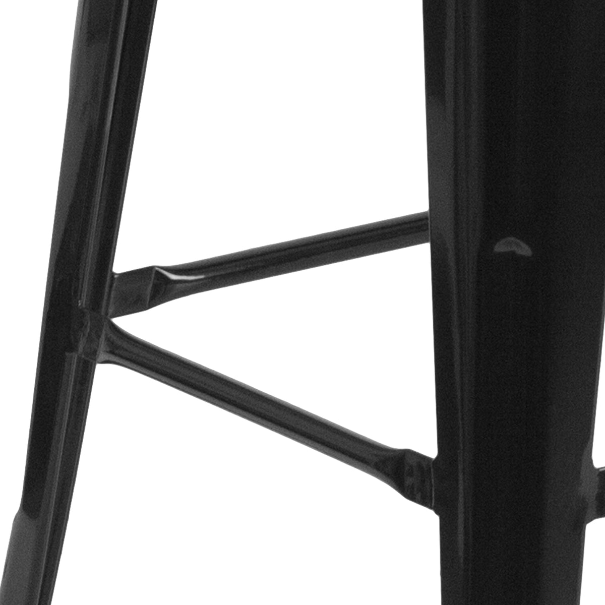 30" High Backless Metal Barstool with Square Wood Seat