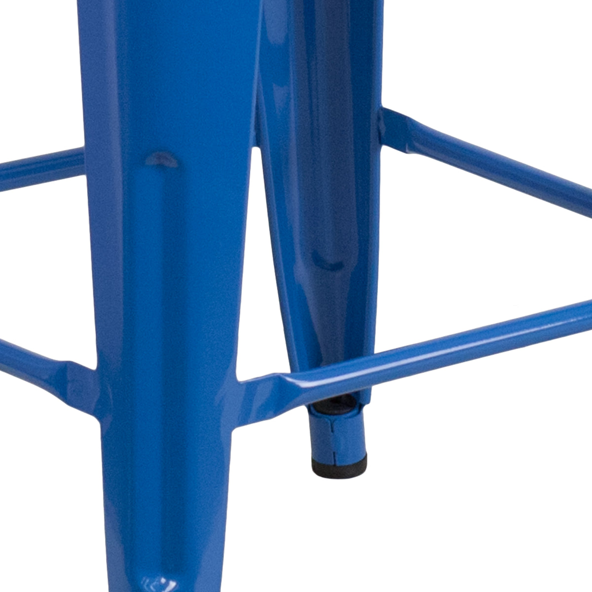 30" High Backless Metal Barstool with Square Wood Seat