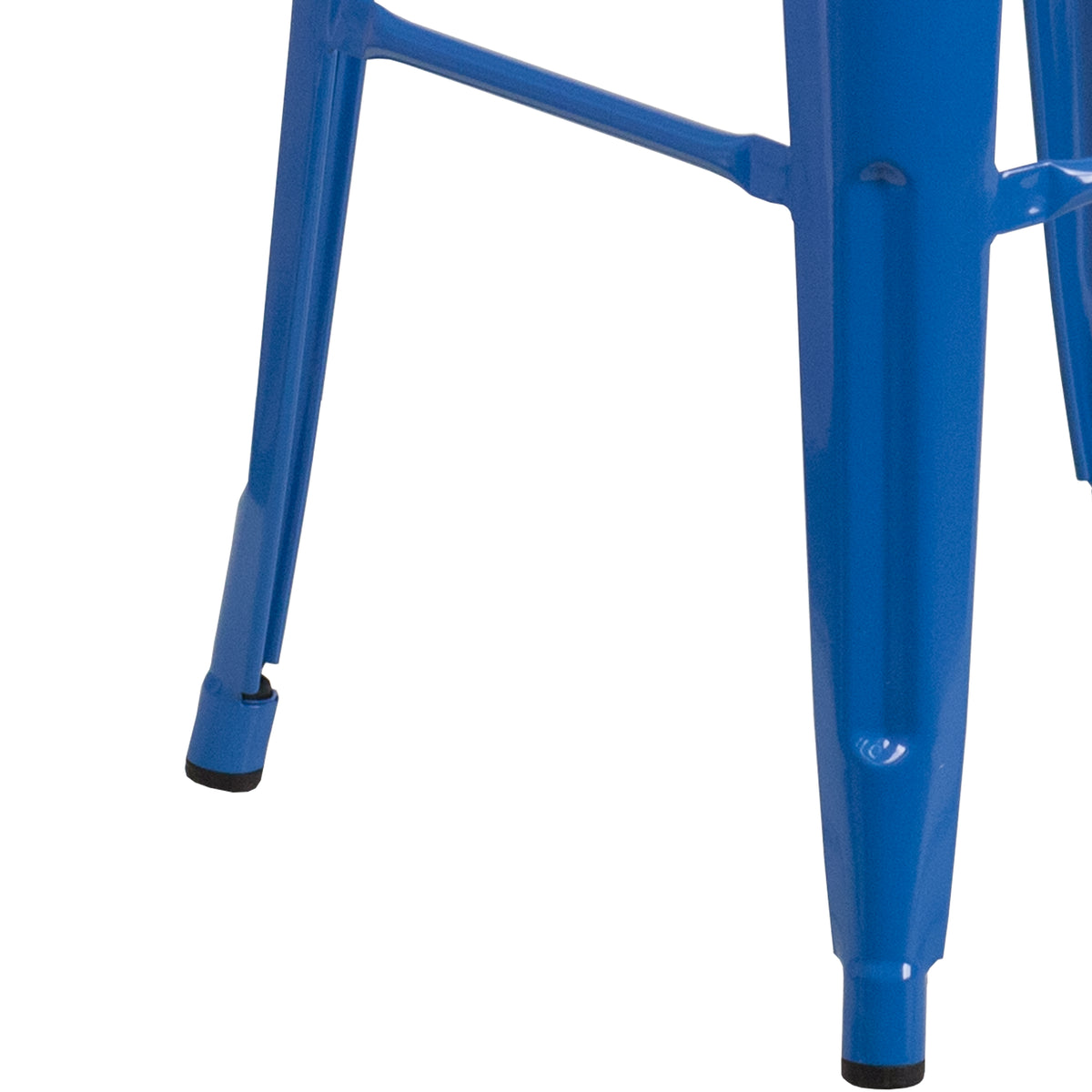 30" High Backless Metal Barstool with Square Wood Seat