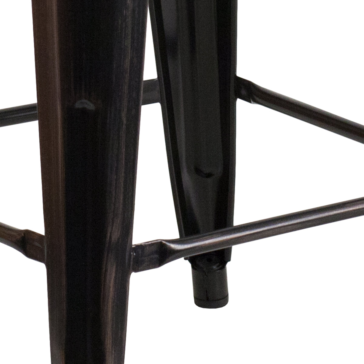 30" High Backless Metal Barstool with Square Wood Seat