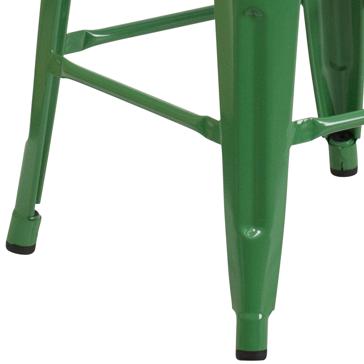30" High Backless Metal Barstool with Square Wood Seat