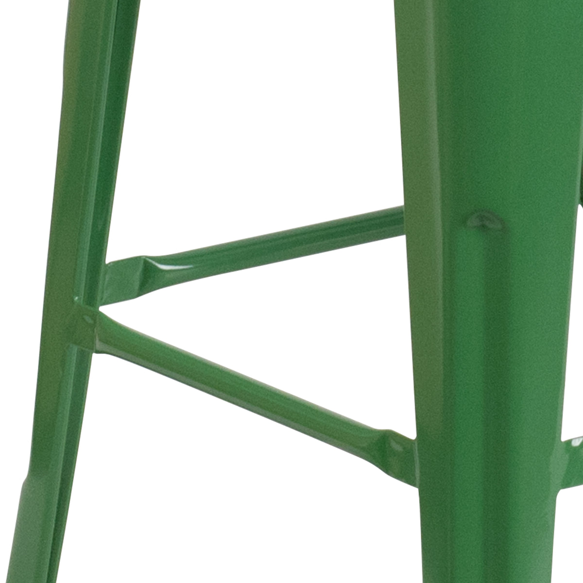 30" High Backless Metal Barstool with Square Wood Seat