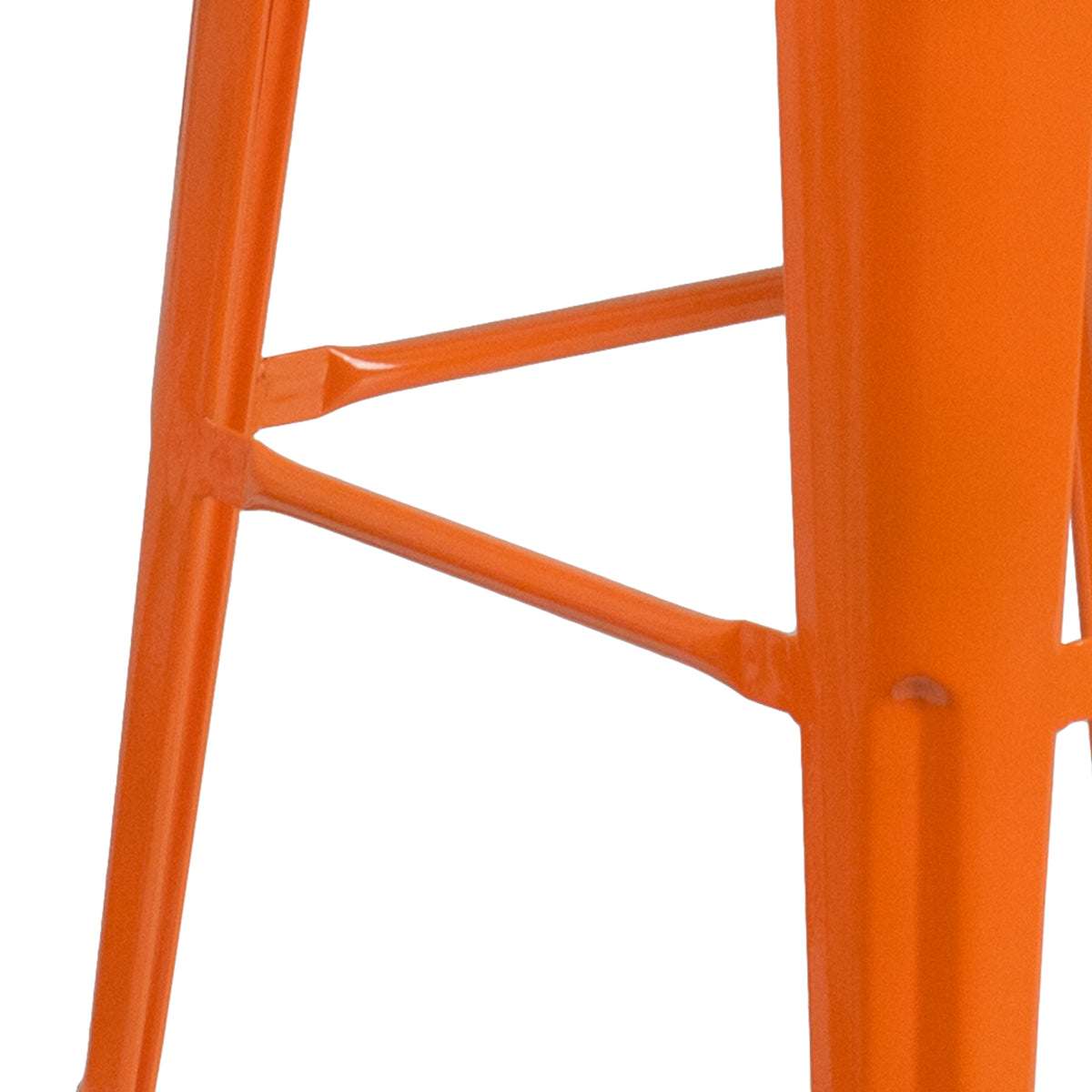 30" High Backless Metal Barstool with Square Wood Seat