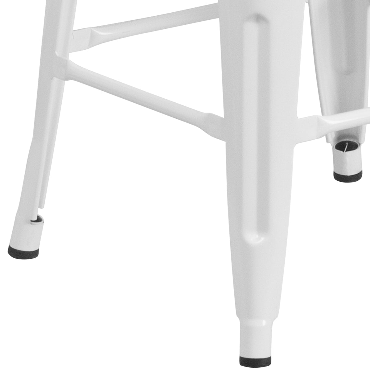 30" High Backless Metal Barstool with Square Wood Seat
