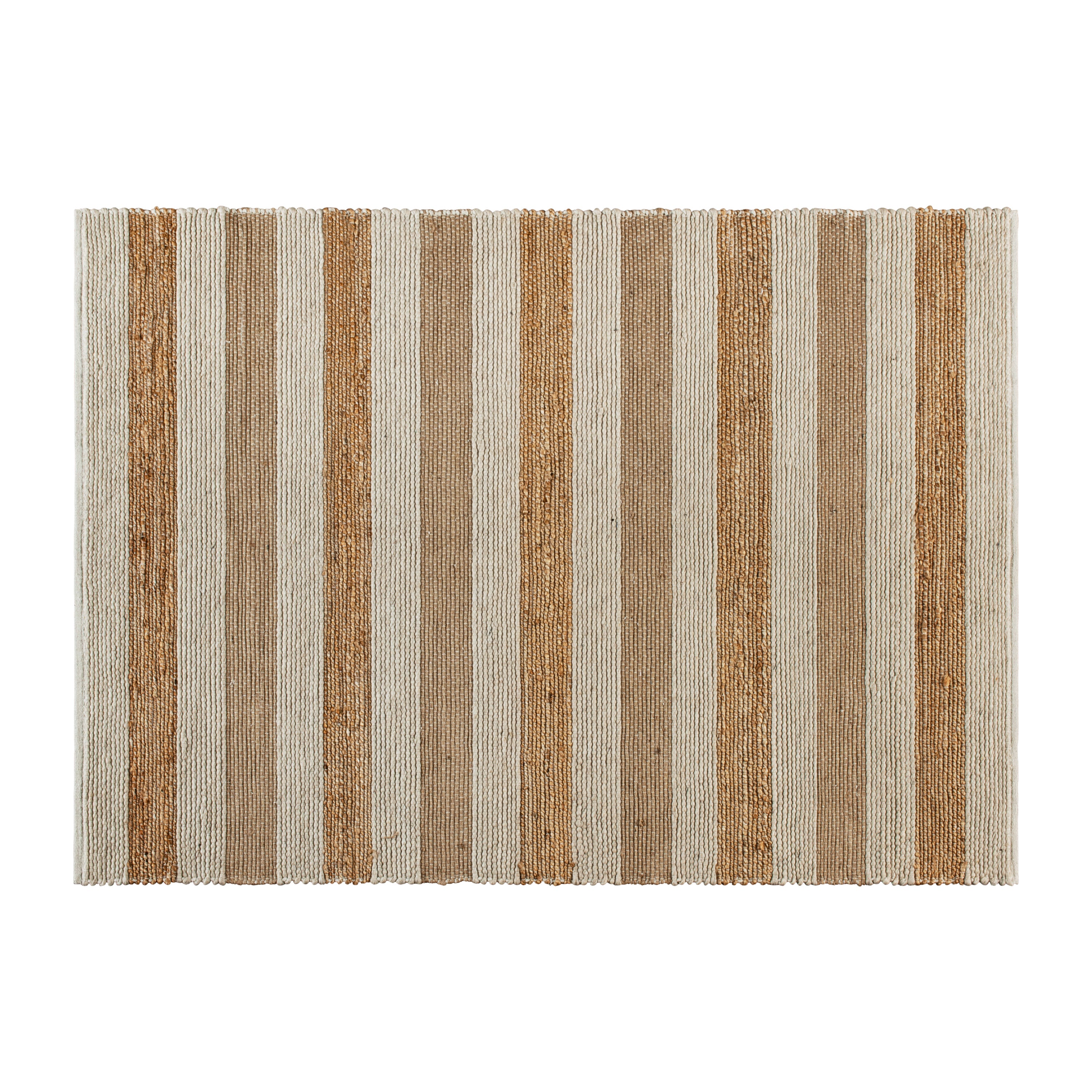Handwoven Striped Jute Blend Area Rug in Tones-Area Rug-Flash Furniture-Wall2Wall Furnishings