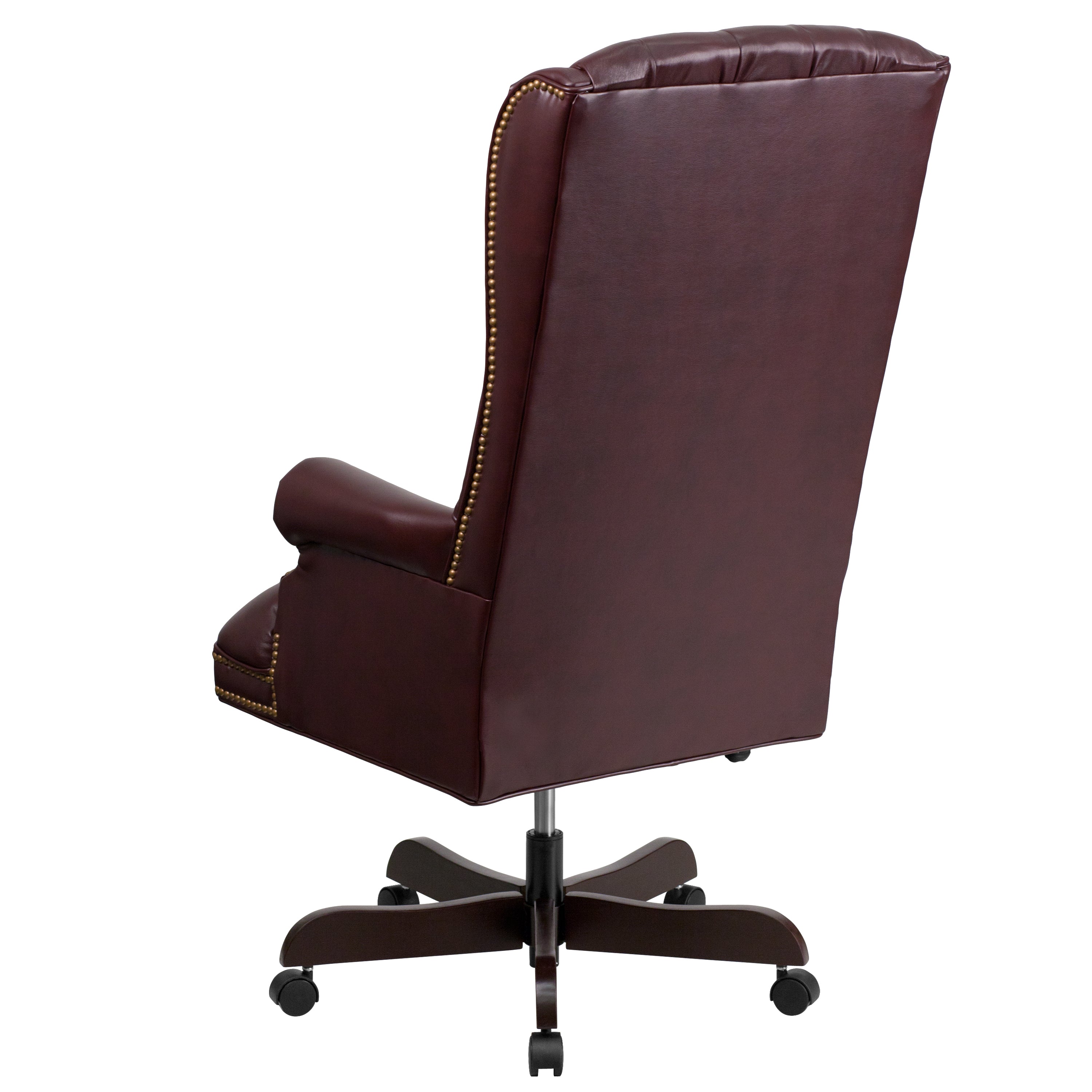 High Back Traditional Fully Tufted LeatherSoft Executive Swivel Ergonomic Office Chair with Arms