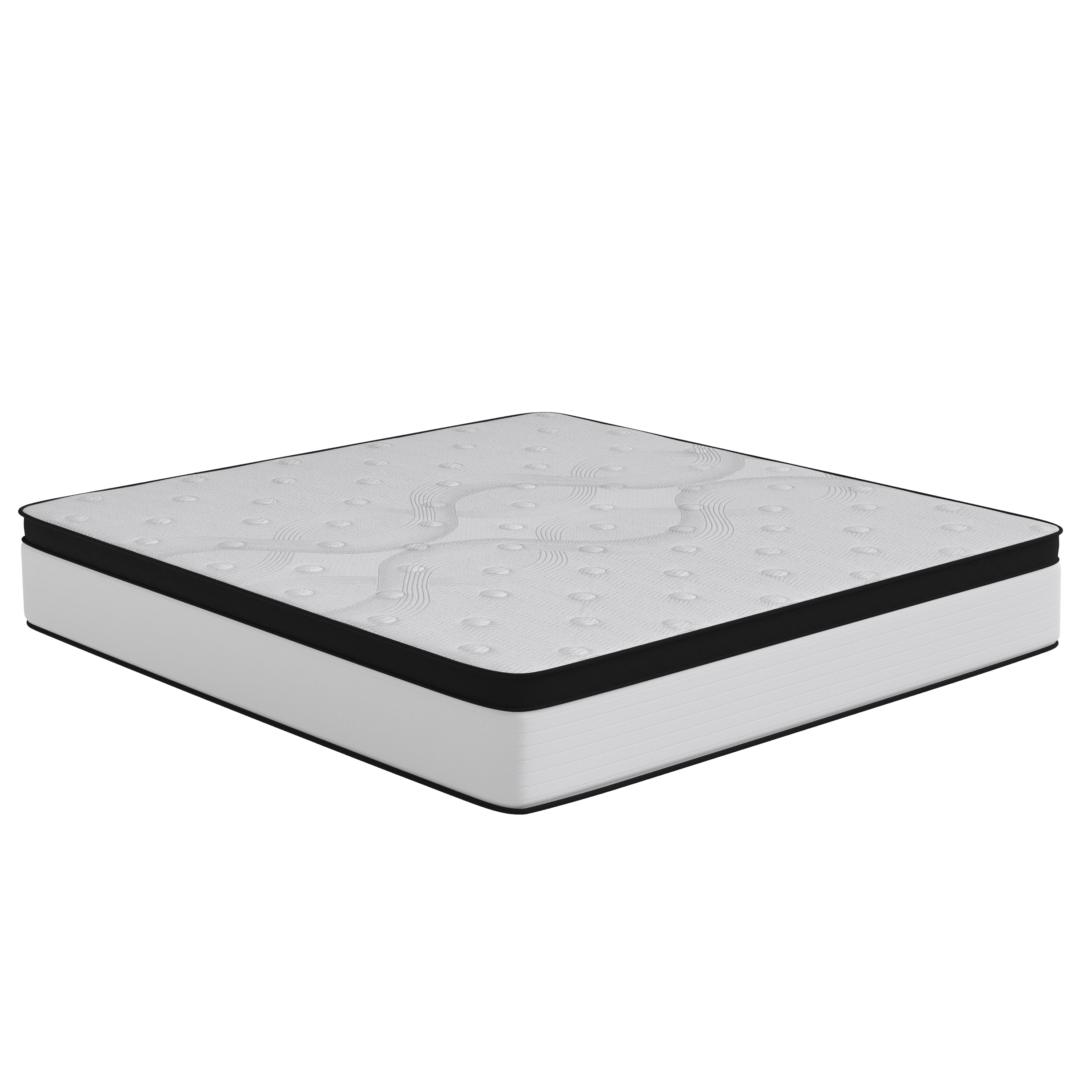 Capri Comfortable Sleep Firm 12 Inch CertiPUR-US Certified Hybrid Pocket Spring Mattress, Extra Firm Feel, Durable Support, Mattress in a Box