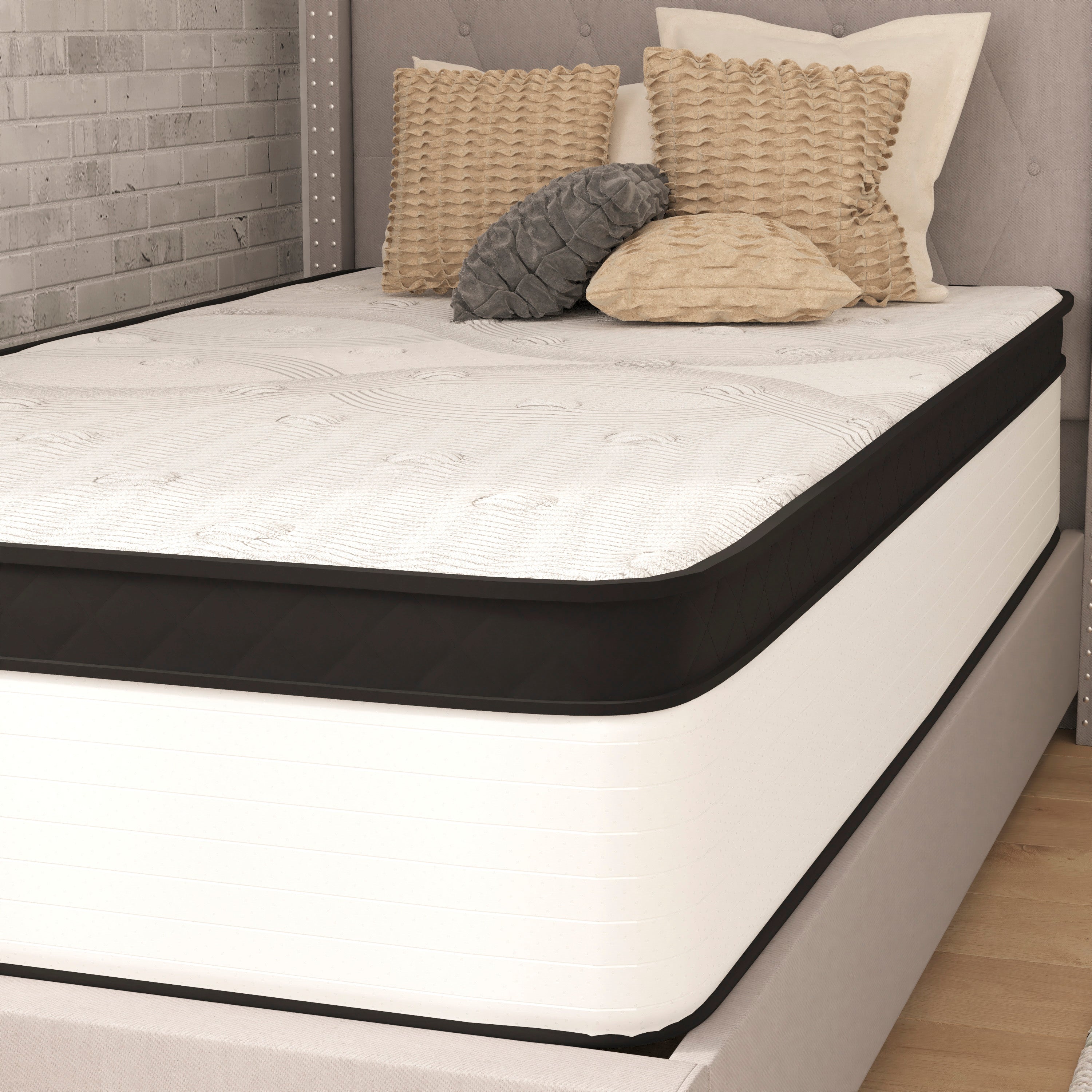 Capri Comfortable Sleep Firm 12 Inch CertiPUR-US Certified Hybrid Pocket Spring Mattress, Extra Firm Feel, Durable Support, Mattress in a Box
