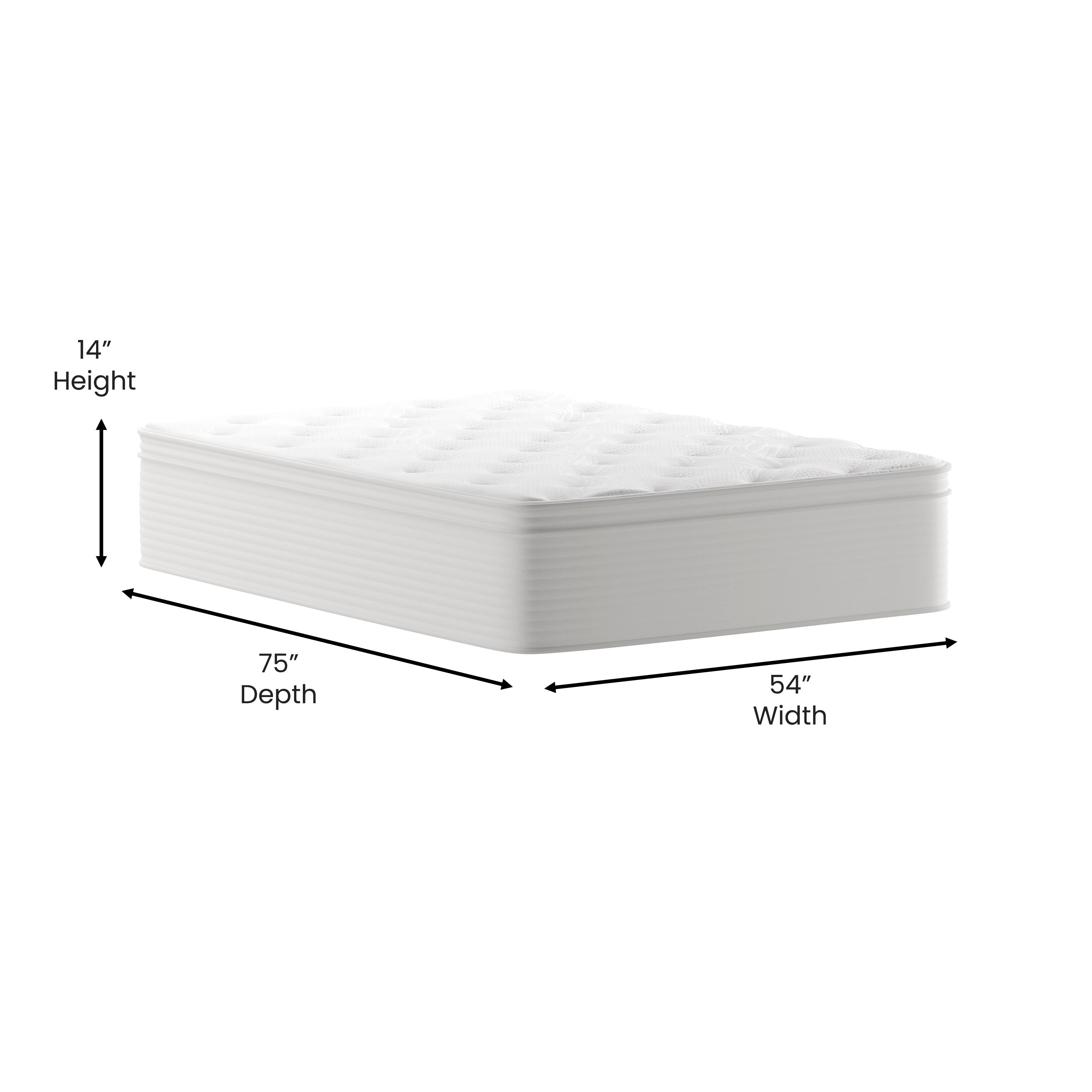 Vista Hospitality Grade Commercial Mattress in a Box 14 Inch, Premium Memory Foam Hybrid Pocket Spring Mattress with Reinforced Edge Support