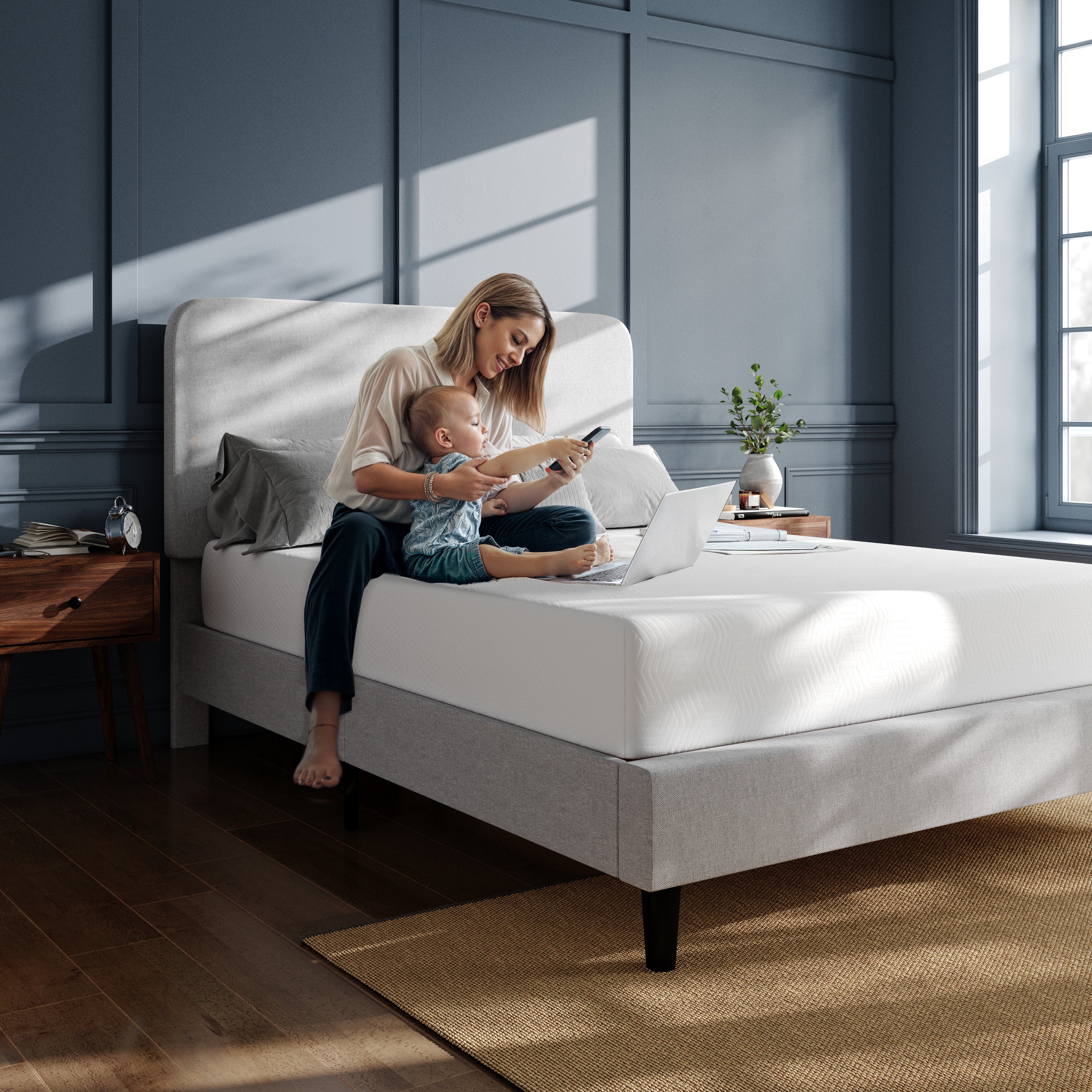 Cloud Green Tea Cooling Gel 3-Layer Memory Foam Mattress in a Box with CertiPUR-US Certification, Washable Cover, and Pressure Relief