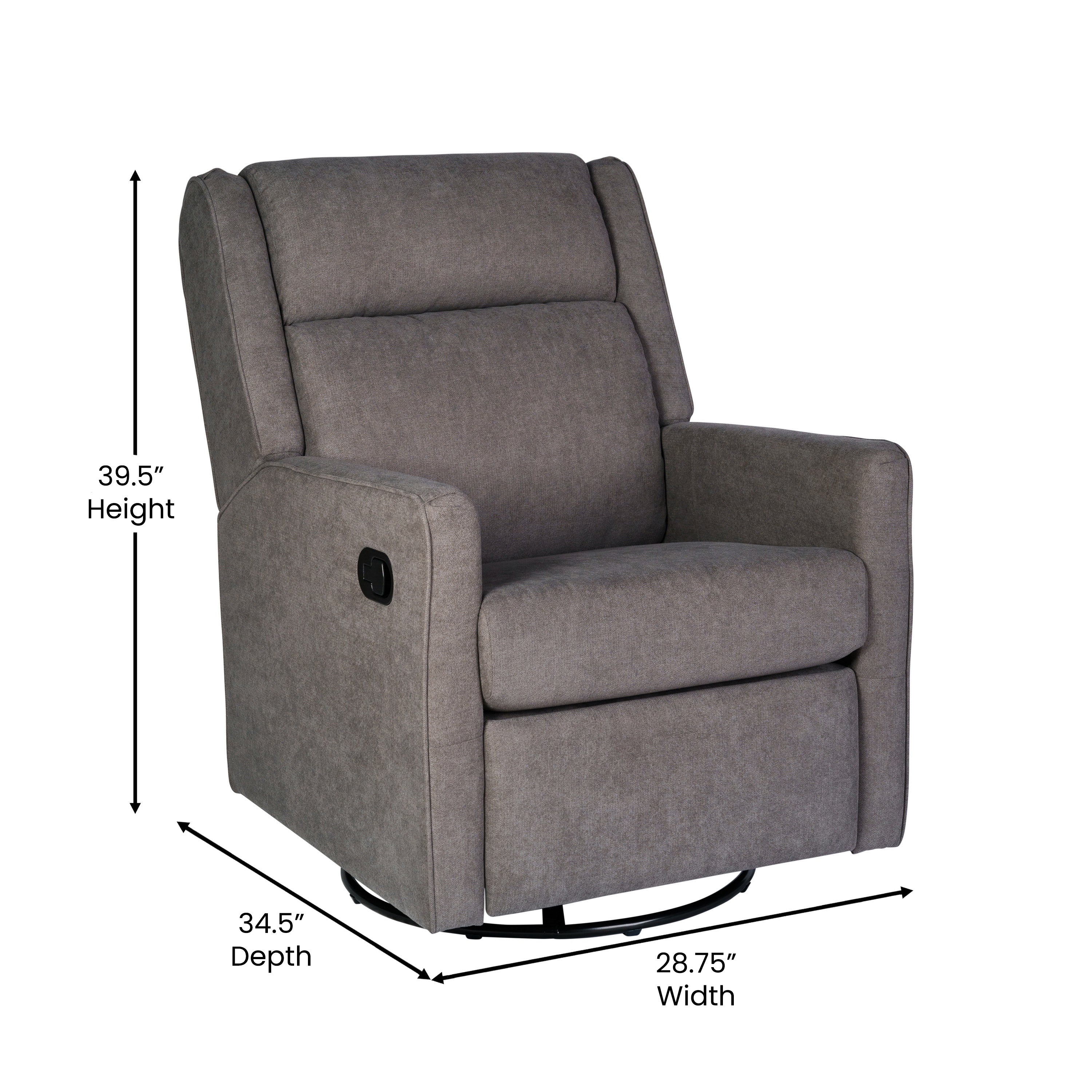 Cash Swivel Glider Rocker Recliner Chair, Manual 360 Degree Swivel Recliner Perfect for Living Room, Bedroom, or Nursery