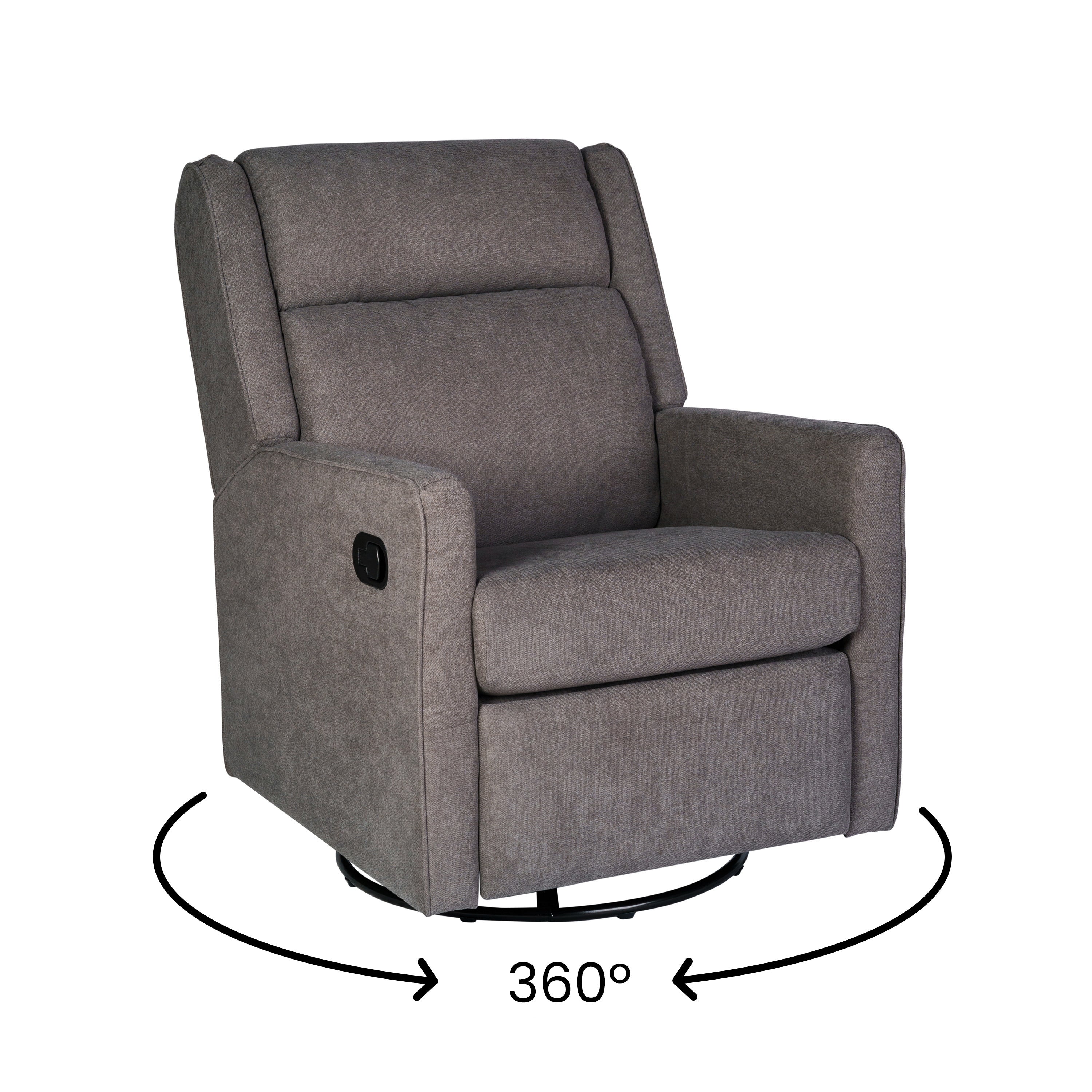 Cash Swivel Glider Rocker Recliner Chair, Manual 360 Degree Swivel Recliner Perfect for Living Room, Bedroom, or Nursery