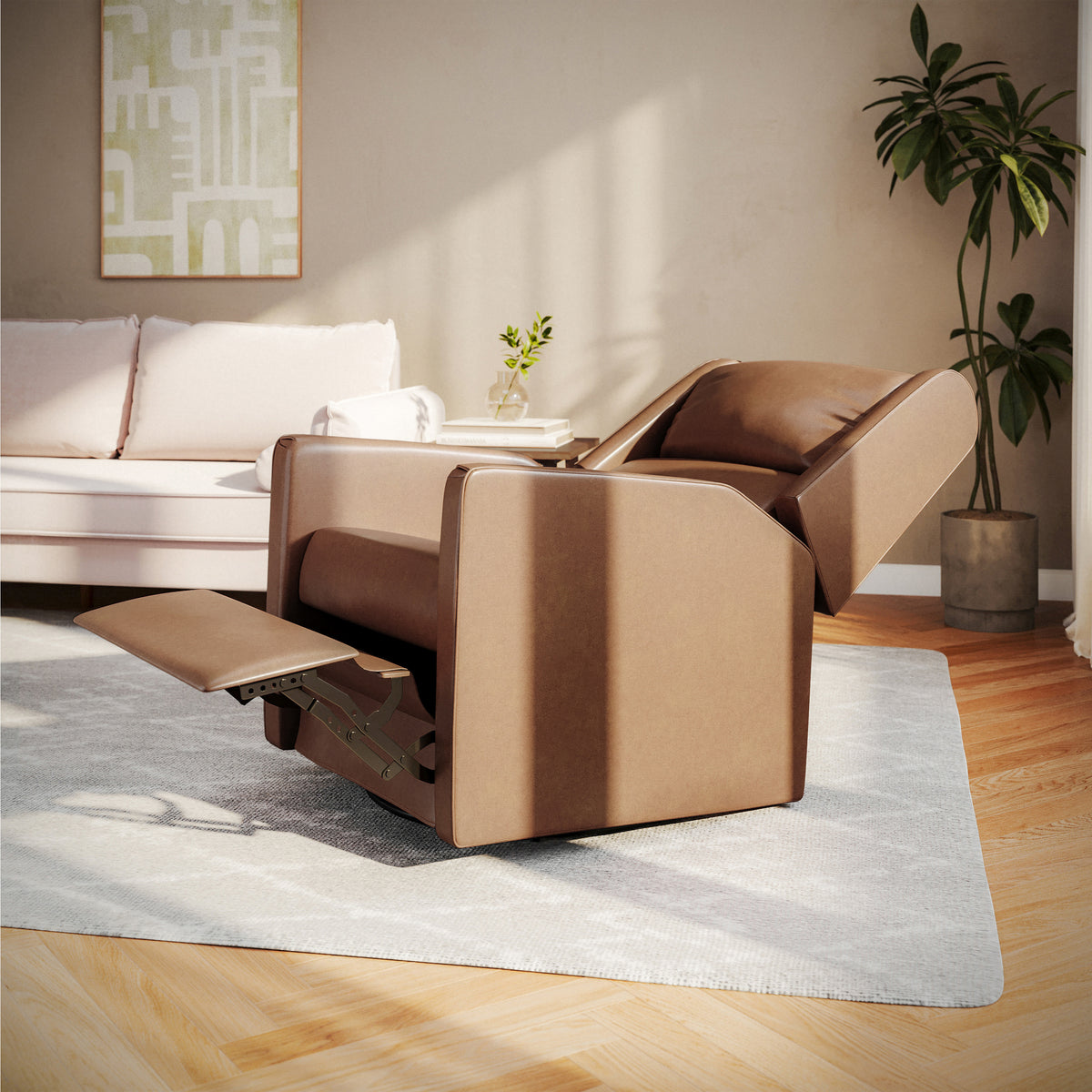Cash Swivel Glider Rocker Manual Recliner Chair, 270 Degree Swivel, USB/USB-C Charging Ports, Perfect for Living Room or Nursery