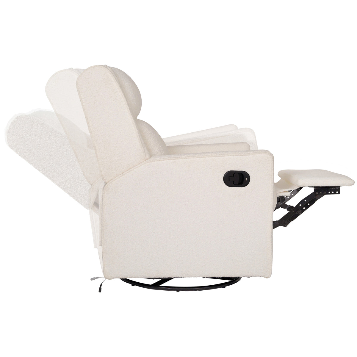 Cash Swivel Glider Rocker Manual Recliner Chair, 270 Degree Swivel, USB/USB-C Charging Ports, Perfect for Living Room or Nursery