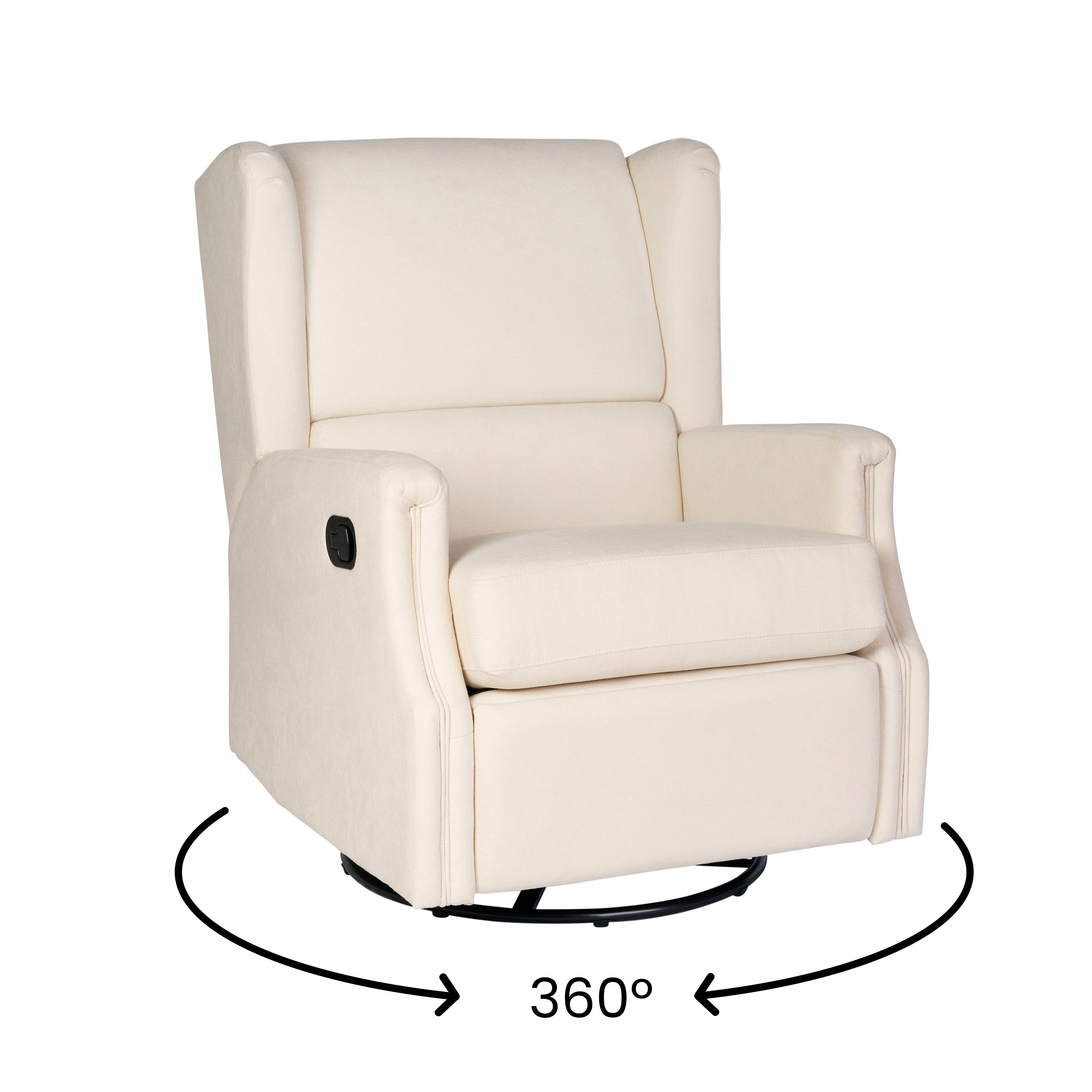 Omma Swivel Glider Rocker Recliner Chair, Manual 360 Degree Swivel Wingback Recliner Perfect for Living Room, Bedroom, or Nursery