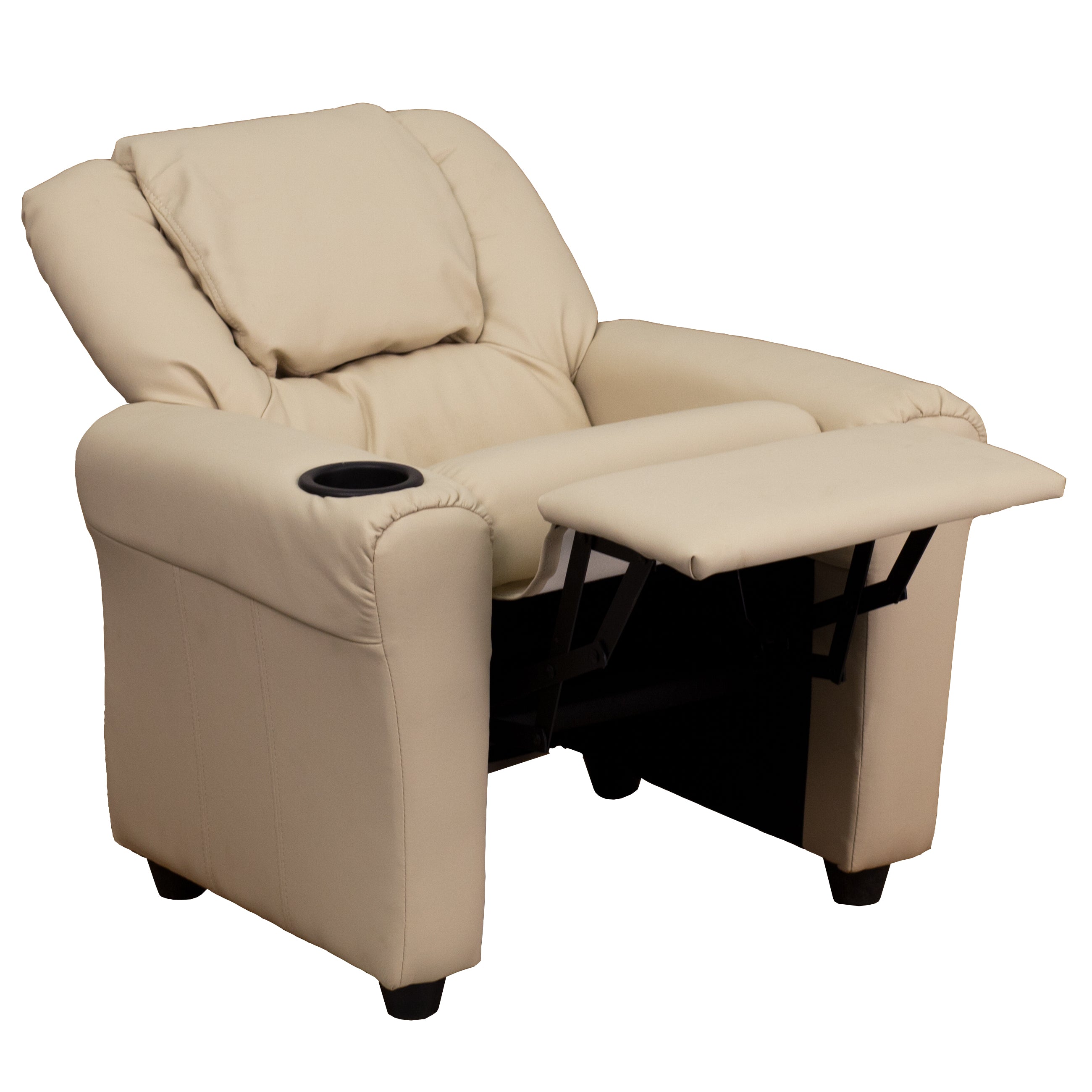 Contemporary Kids Recliner with Cup Holder and Headrest