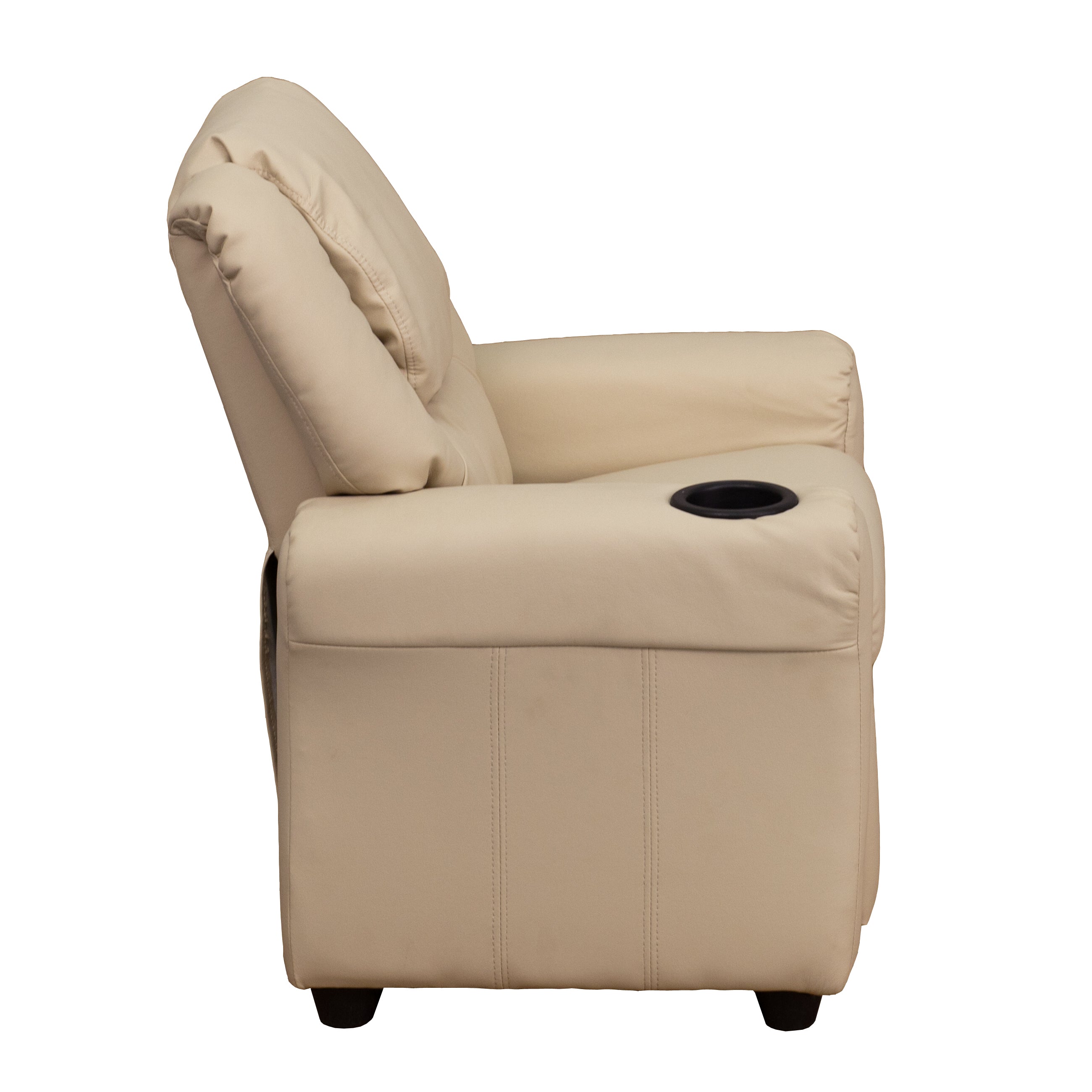 Contemporary Kids Recliner with Cup Holder and Headrest