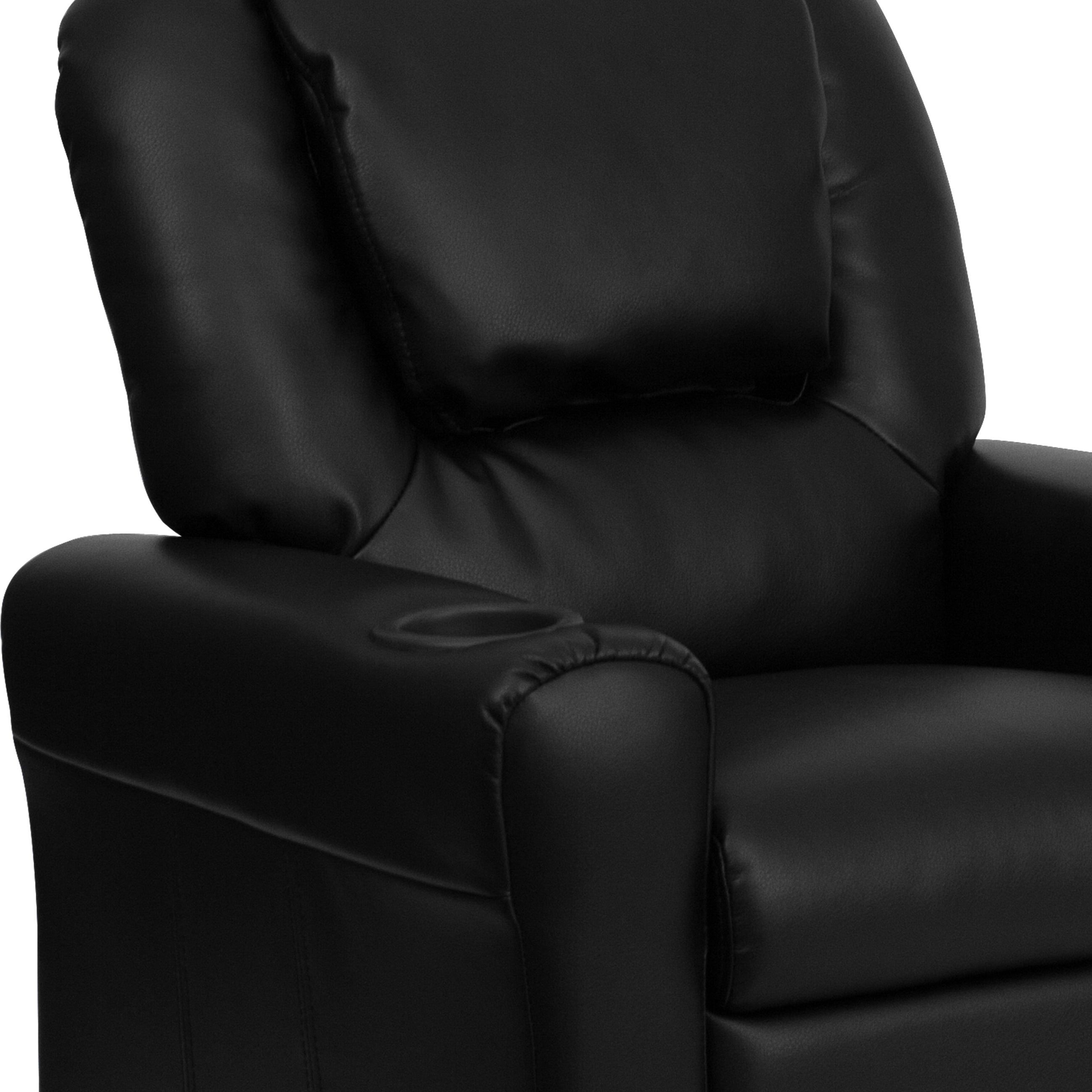 Contemporary Kids Recliner with Cup Holder and Headrest