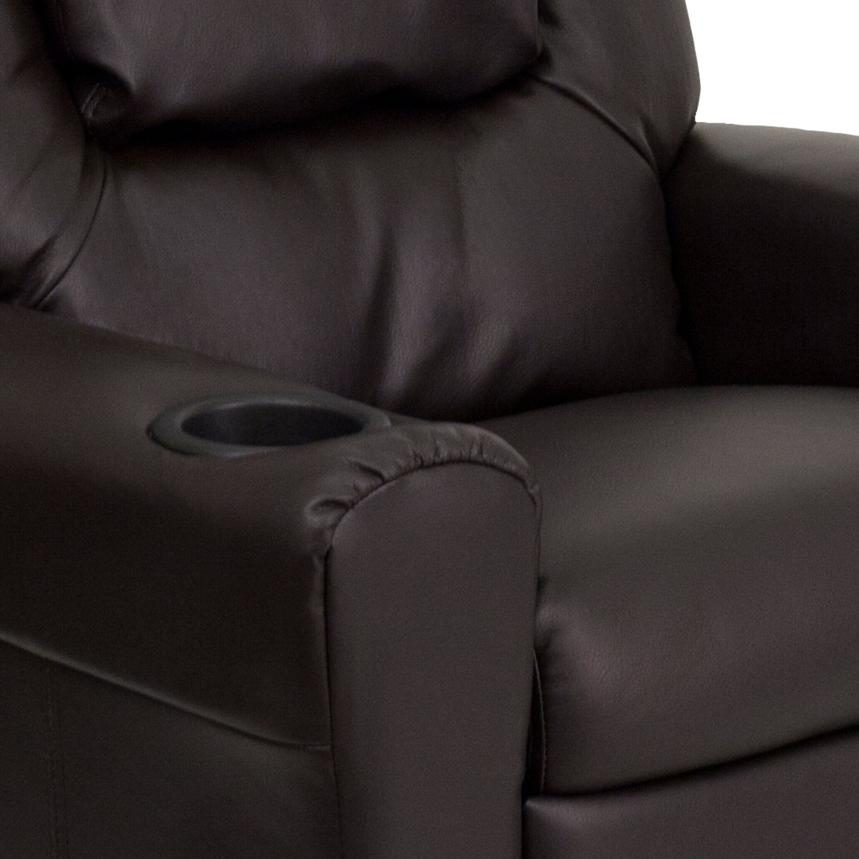 Contemporary Kids Recliner with Cup Holder and Headrest