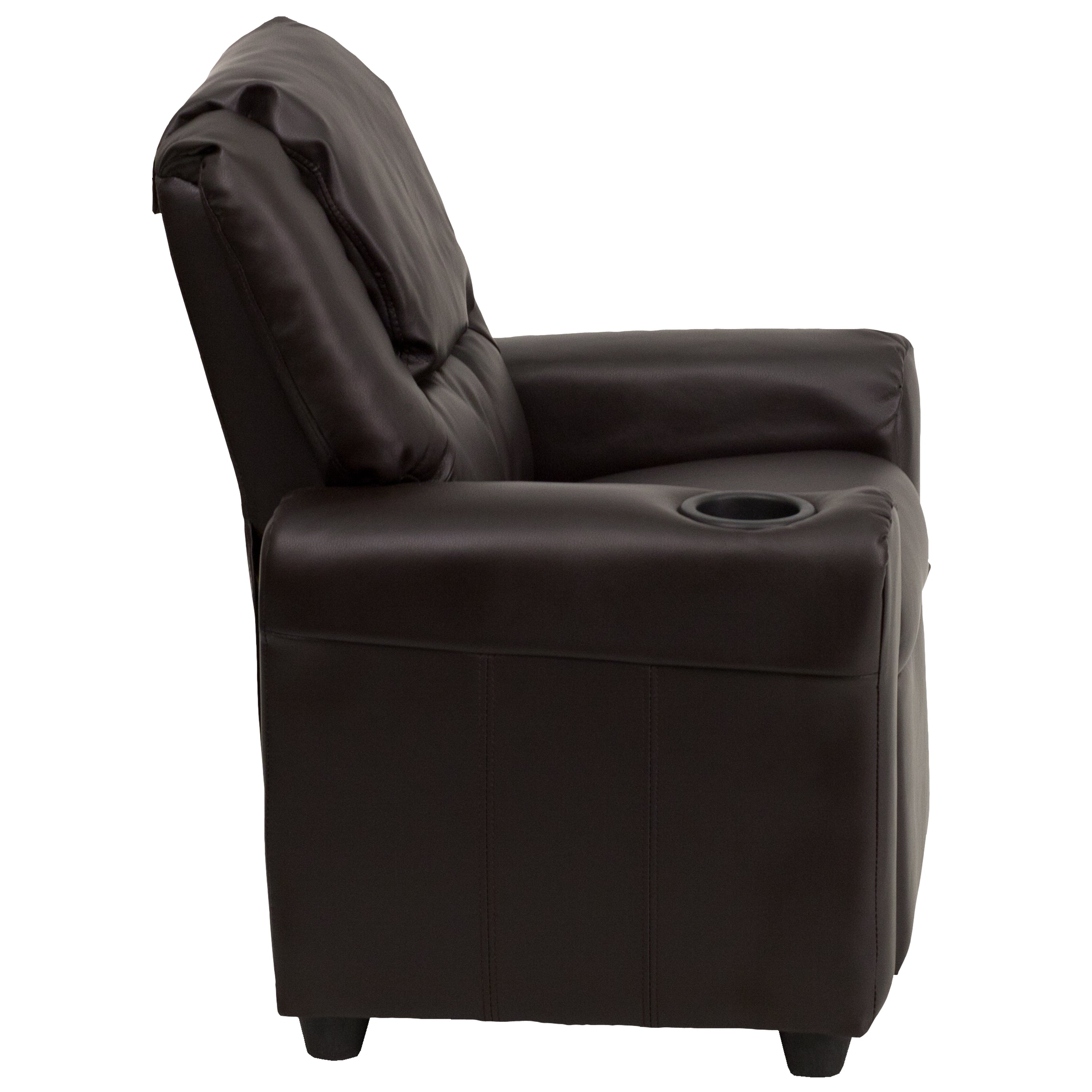 Contemporary Kids Recliner with Cup Holder and Headrest