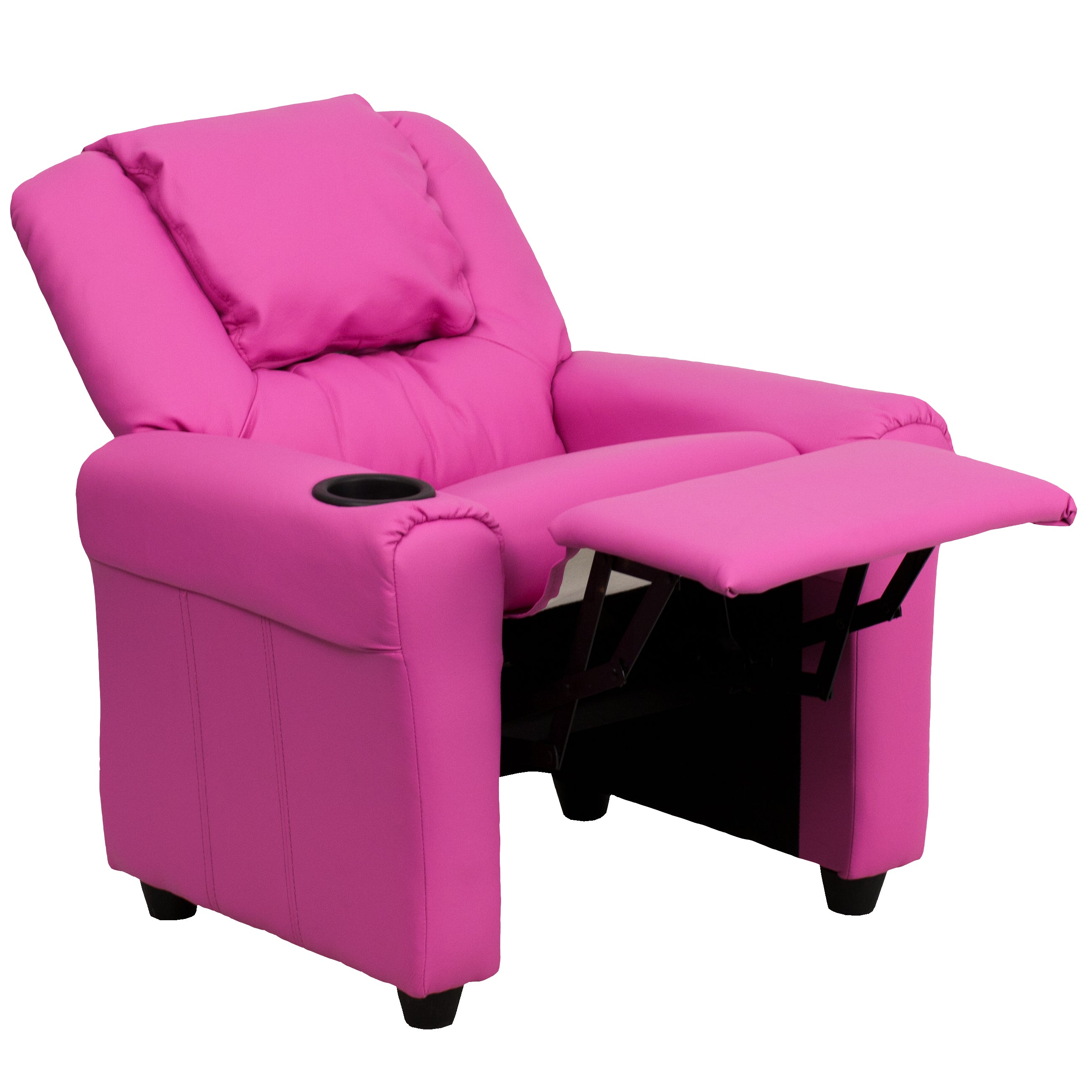 Contemporary Kids Recliner with Cup Holder and Headrest