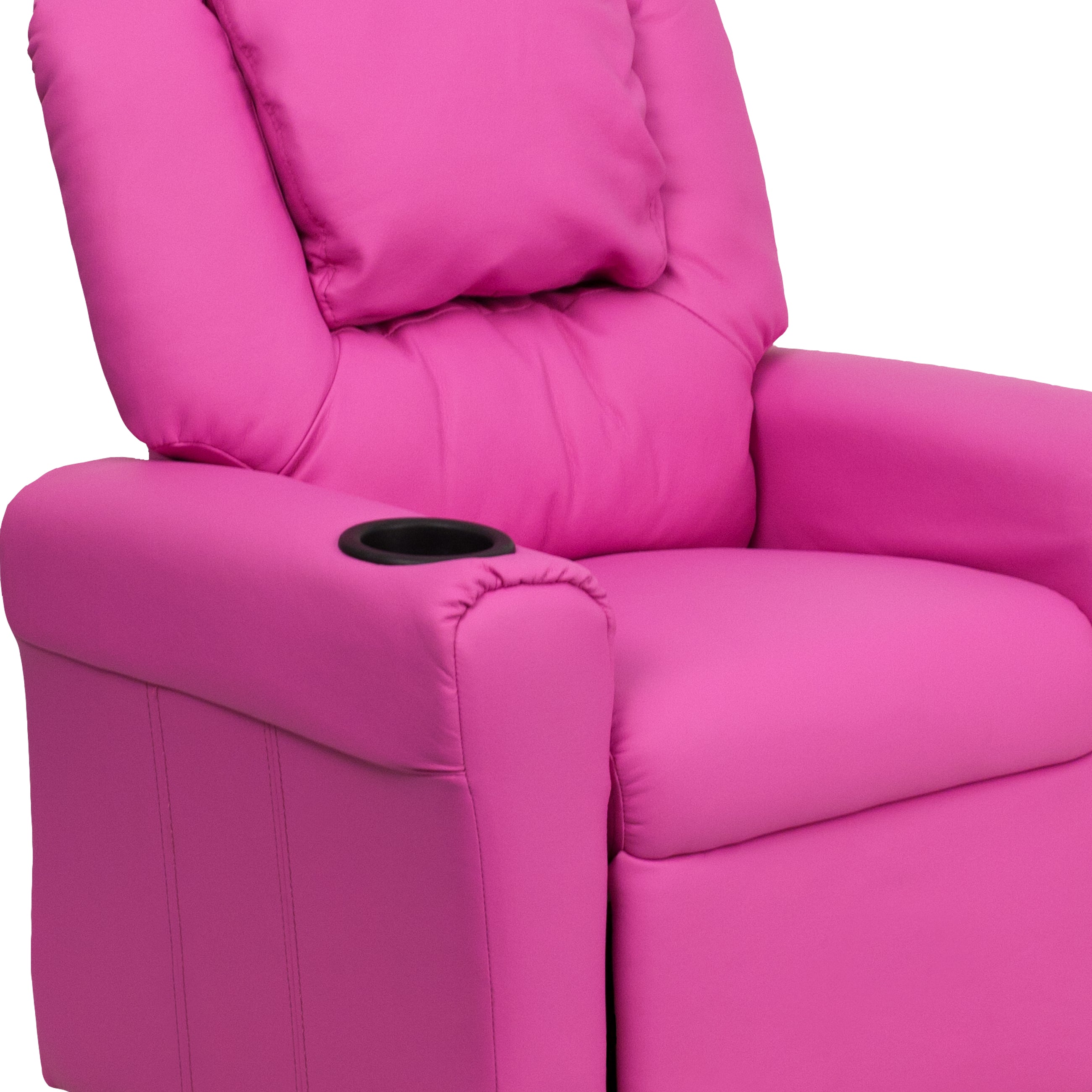 Contemporary Kids Recliner with Cup Holder and Headrest