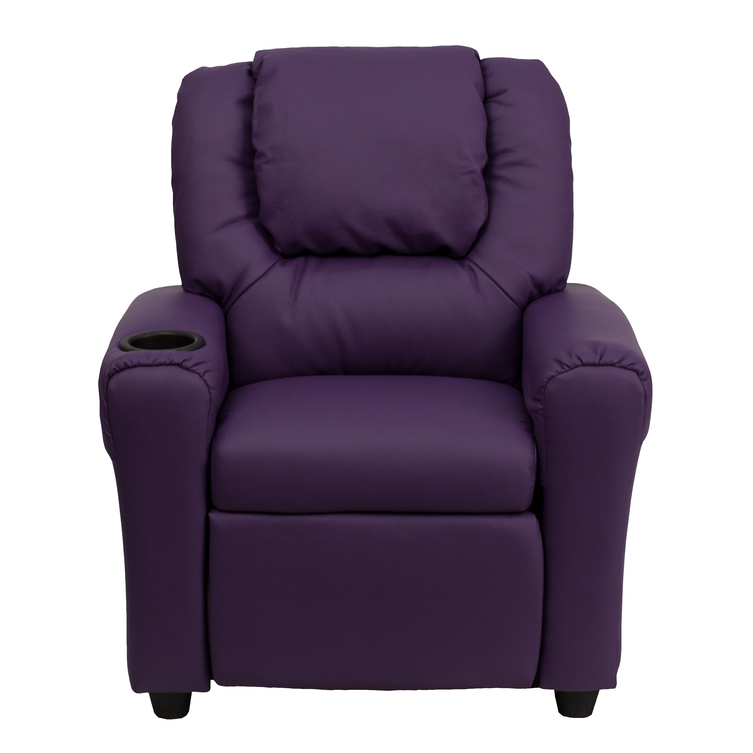 Contemporary Kids Recliner with Cup Holder and Headrest