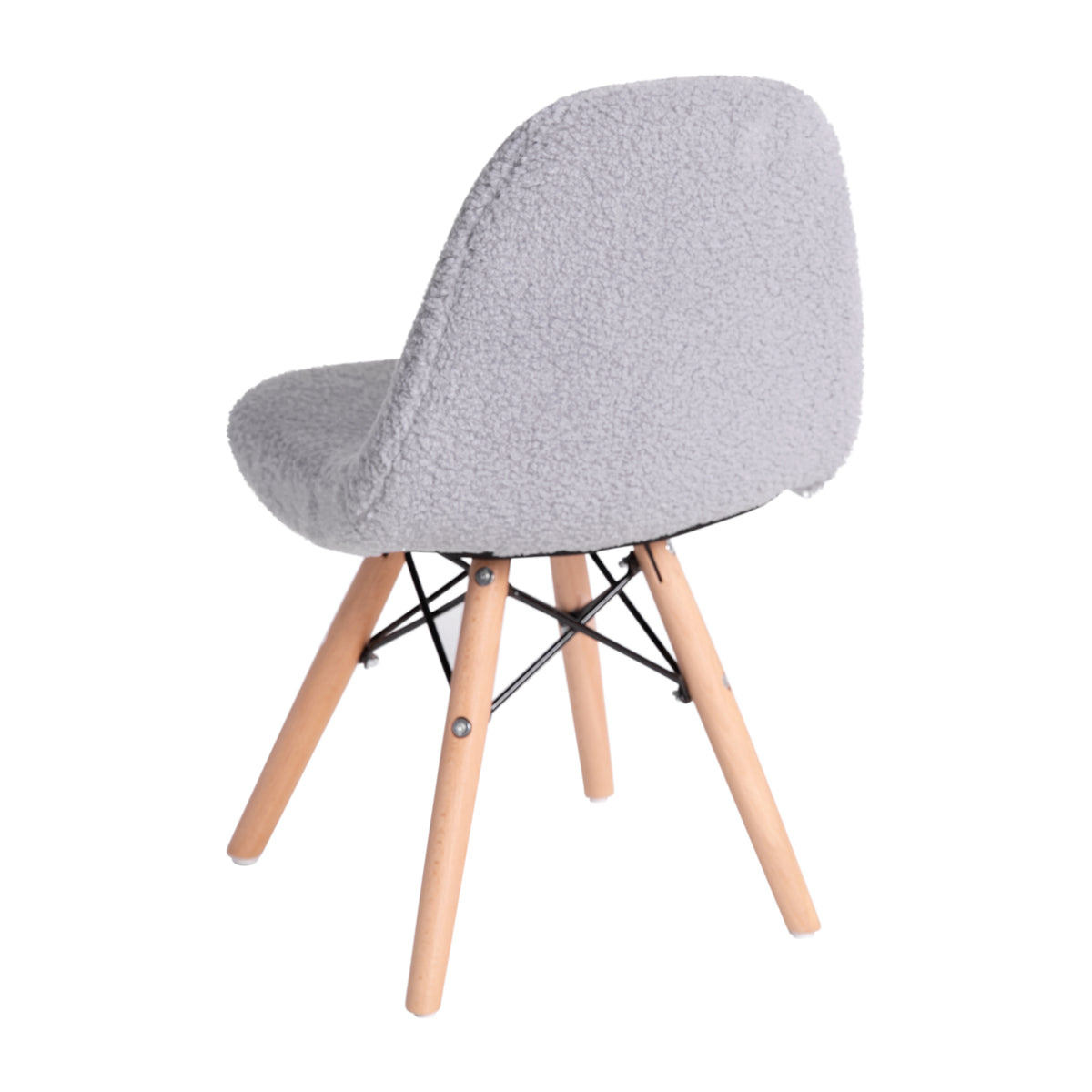 Zula Kid's Modern Padded Armless Faux Shearling Accent Chair with Beechwood Legs